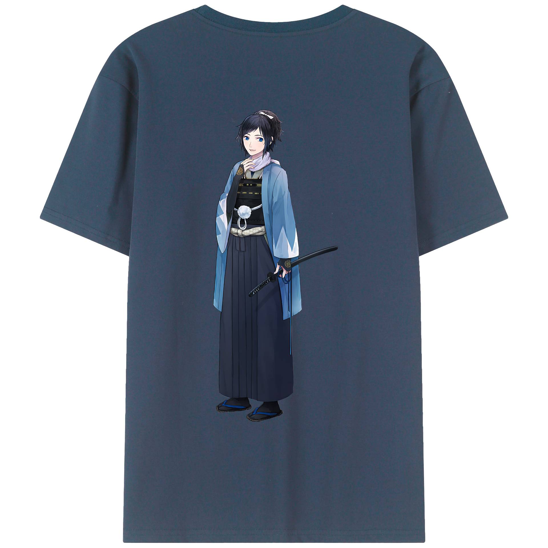 （画像用） 刀剣乱舞 Touken Ranbu 綿100％ メンズ半袖Tシャツ（バックプリント） 通気性