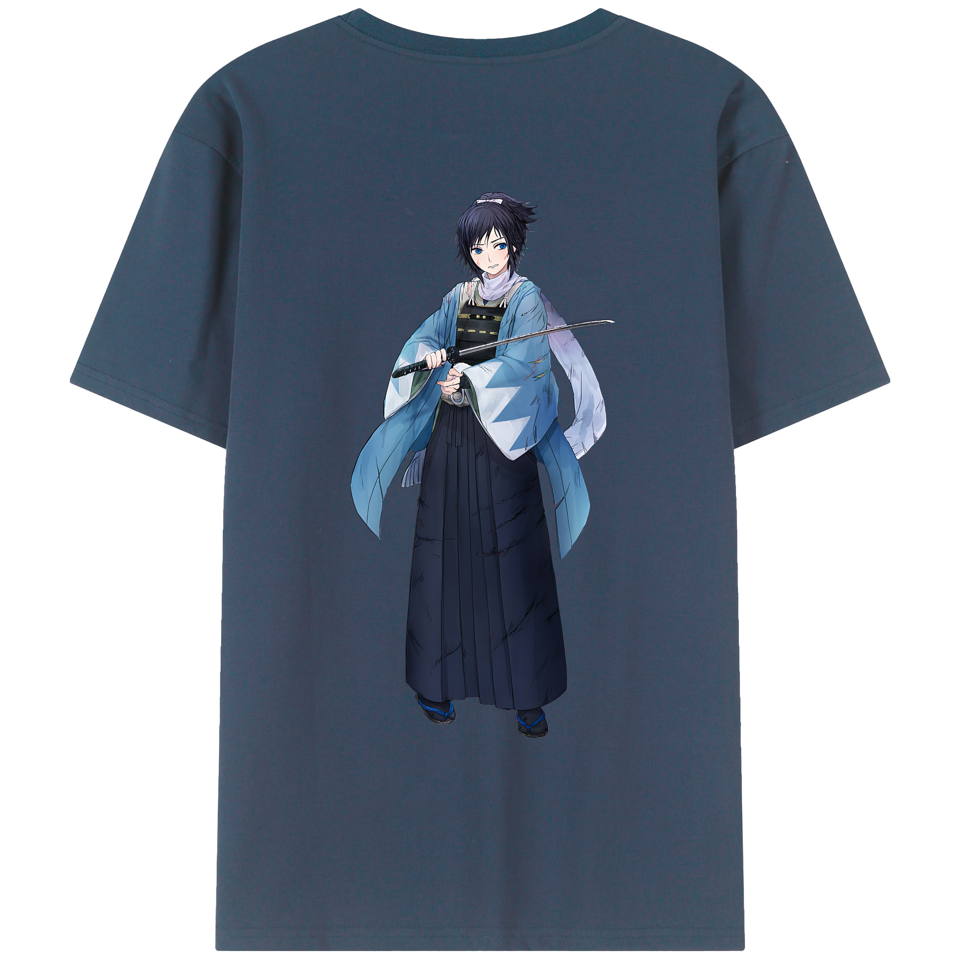 （画像用） 刀剣乱舞 Touken Ranbu 綿100％ メンズ半袖Tシャツ（バックプリント） 通気性