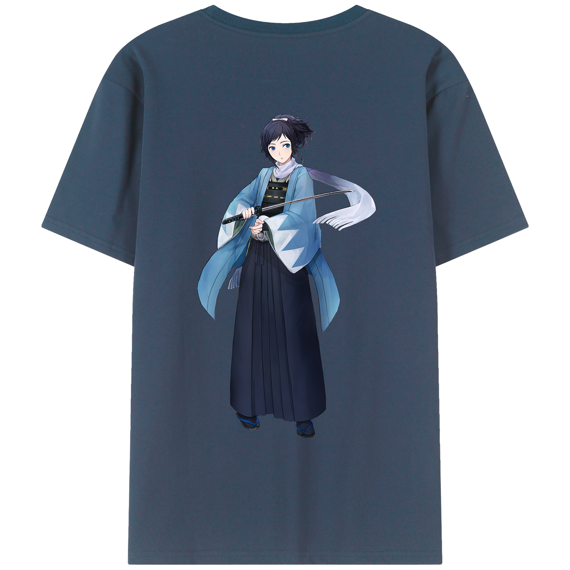 （画像用） 刀剣乱舞 Touken Ranbu 綿100％ メンズ半袖Tシャツ（バックプリント） 通気性