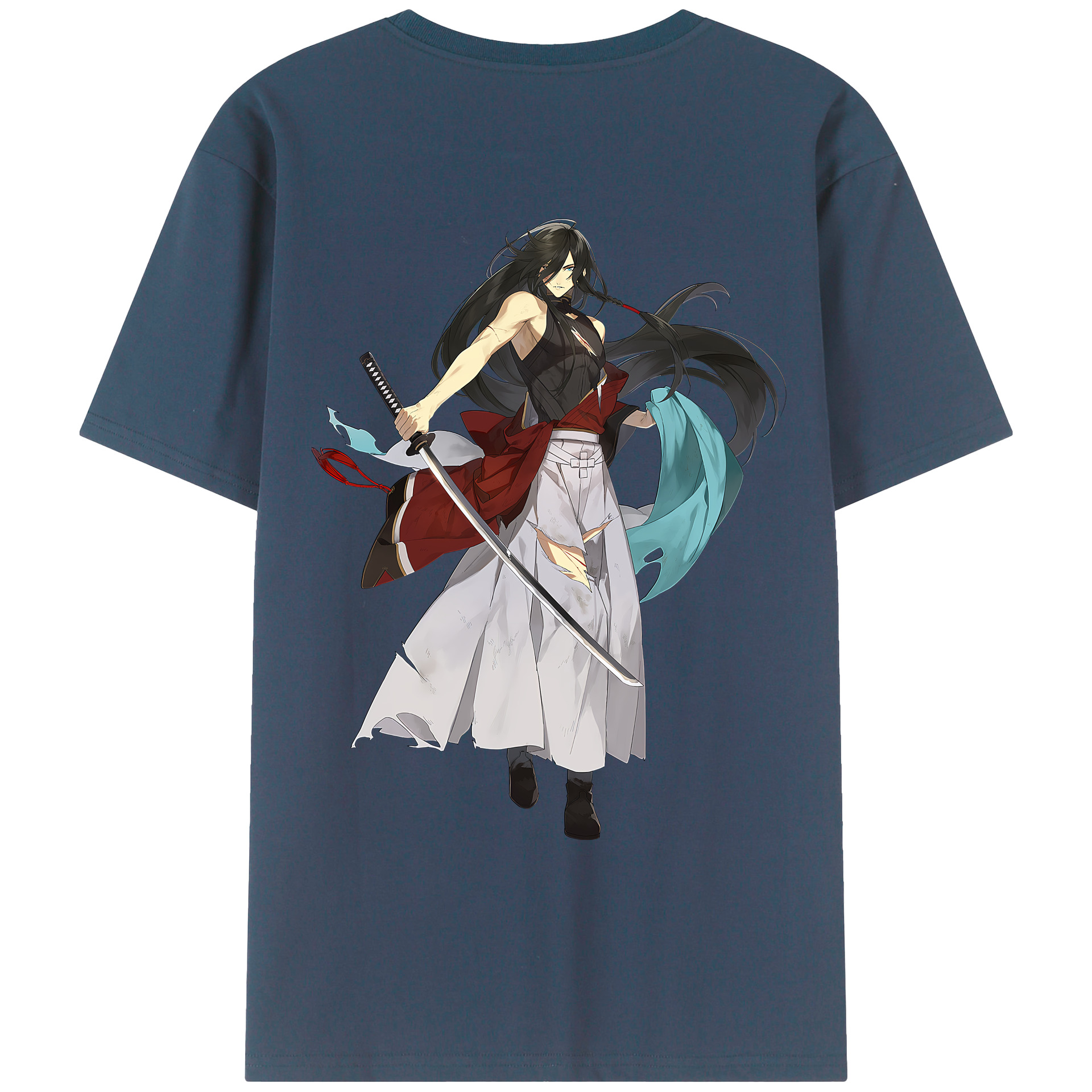 （画像用） 刀剣乱舞 Touken Ranbu 綿100％ メンズ半袖Tシャツ（バックプリント） 通気性