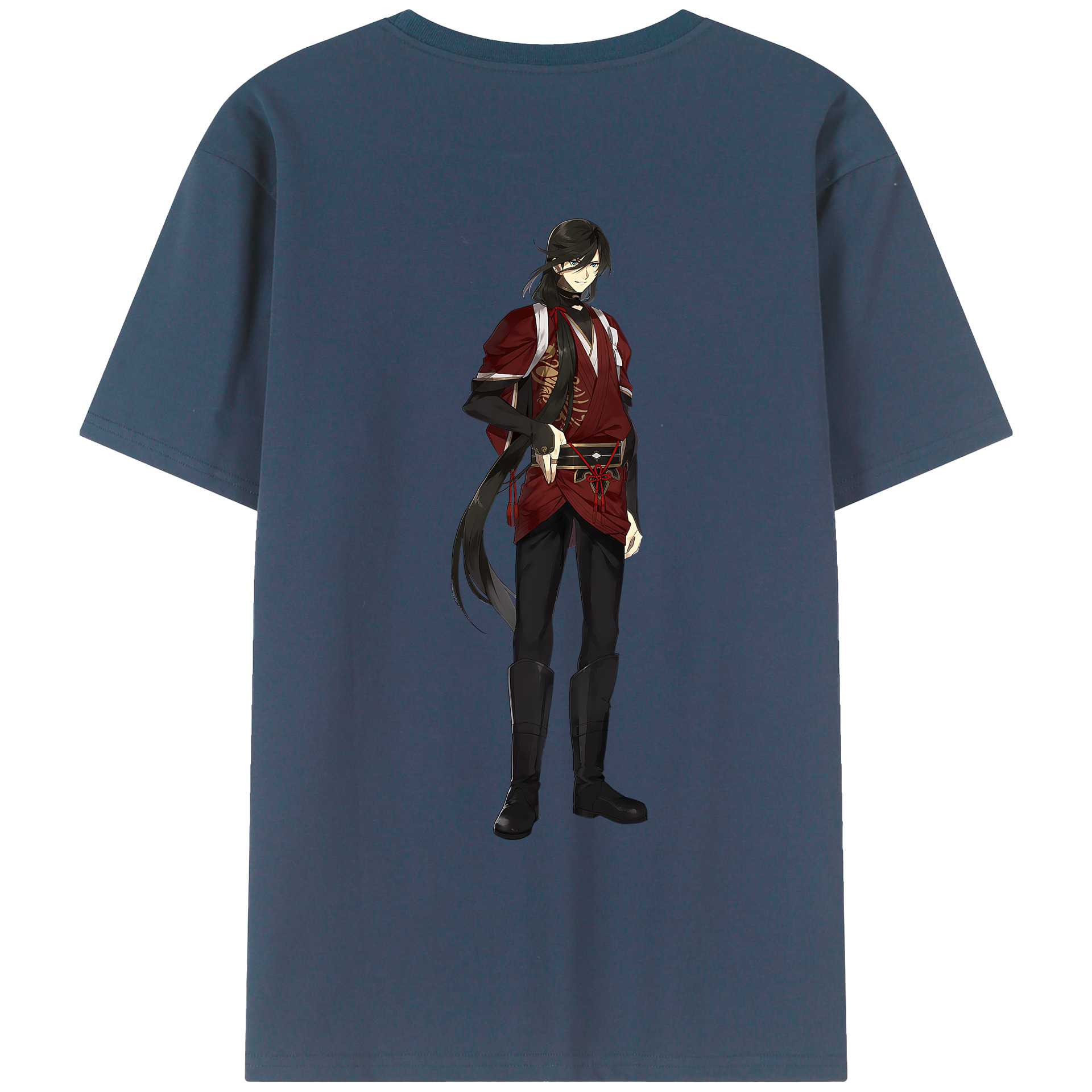 （画像用） 刀剣乱舞 Touken Ranbu 綿100％ メンズ半袖Tシャツ（バックプリント） 通気性