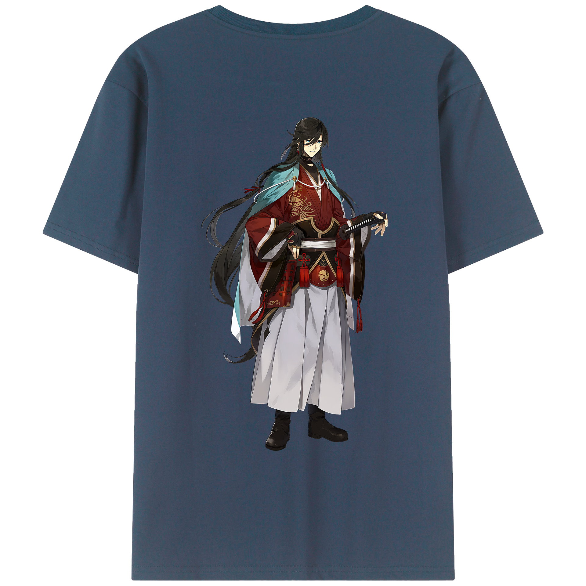 （画像用） 刀剣乱舞 Touken Ranbu 綿100％ メンズ半袖Tシャツ（バックプリント） 通気性