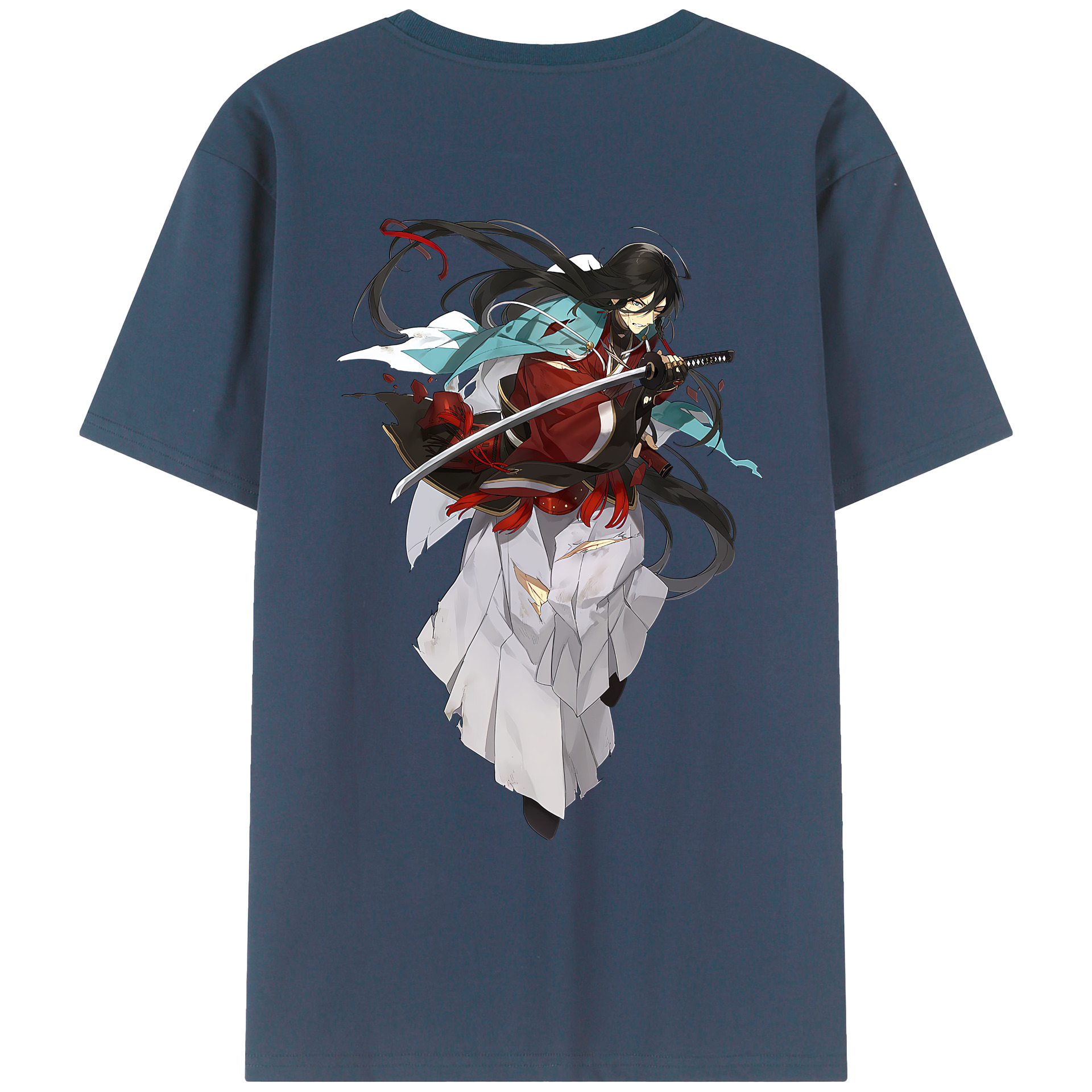 （画像用） 刀剣乱舞 Touken Ranbu 綿100％ メンズ半袖Tシャツ（バックプリント） 通気性