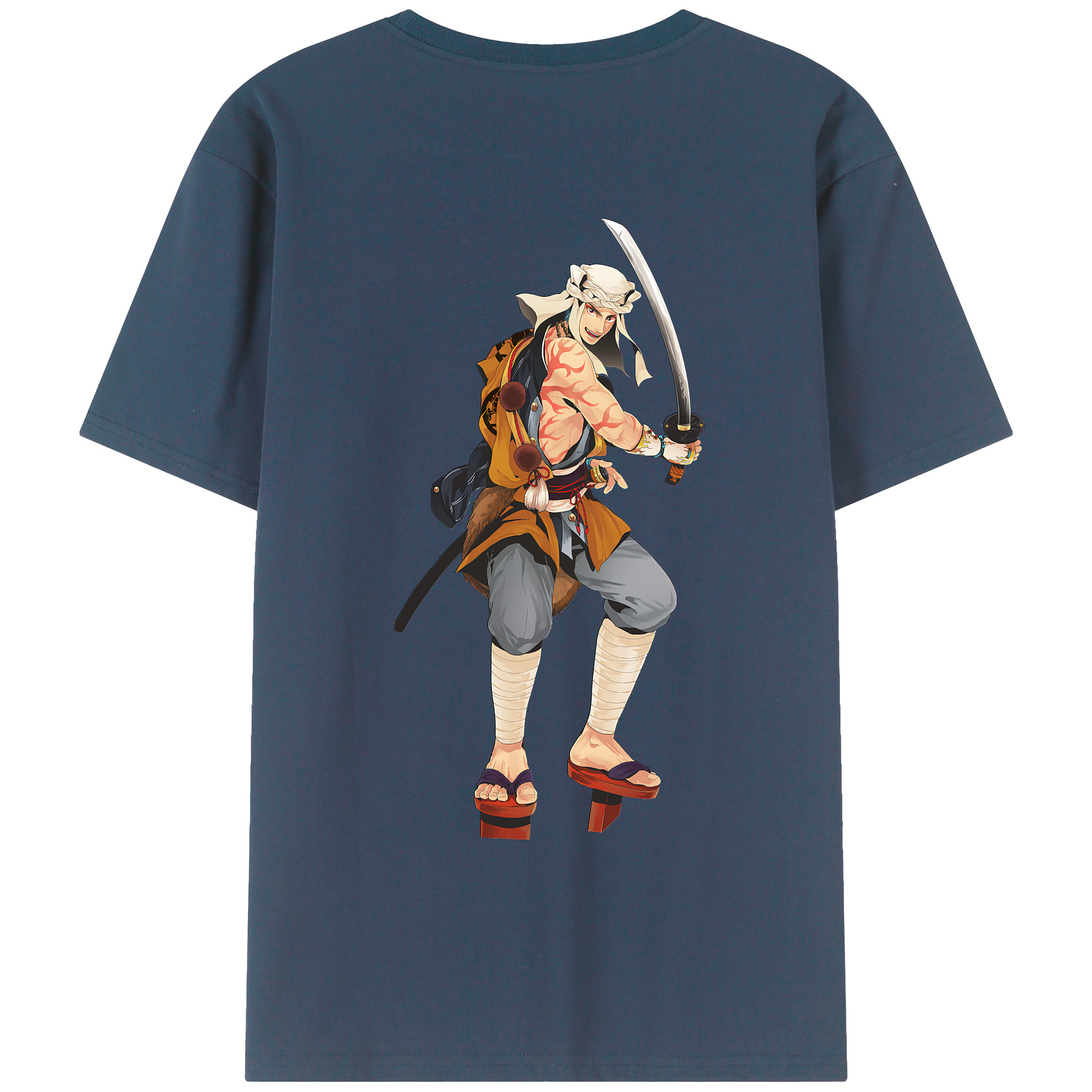 （画像用） 刀剣乱舞 Touken Ranbu 綿100％ メンズ半袖Tシャツ（バックプリント） 通気性