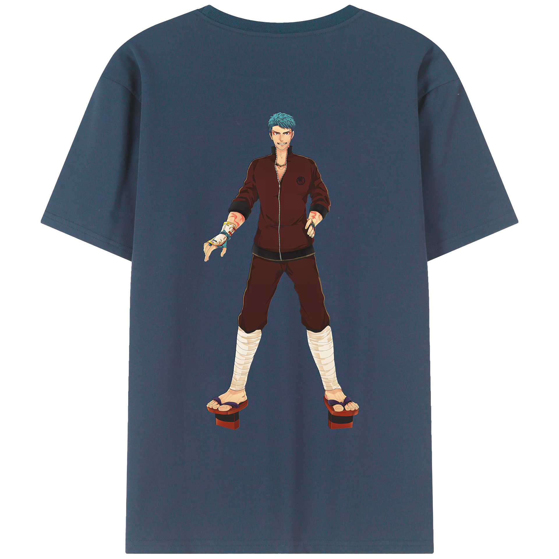 （画像用） 刀剣乱舞 Touken Ranbu 綿100％ メンズ半袖Tシャツ（バックプリント） 通気性