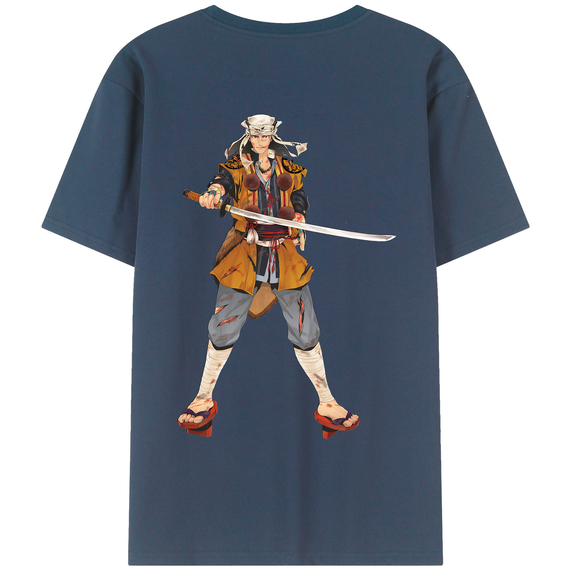 （画像用） 刀剣乱舞 Touken Ranbu 綿100％ メンズ半袖Tシャツ（バックプリント） 通気性