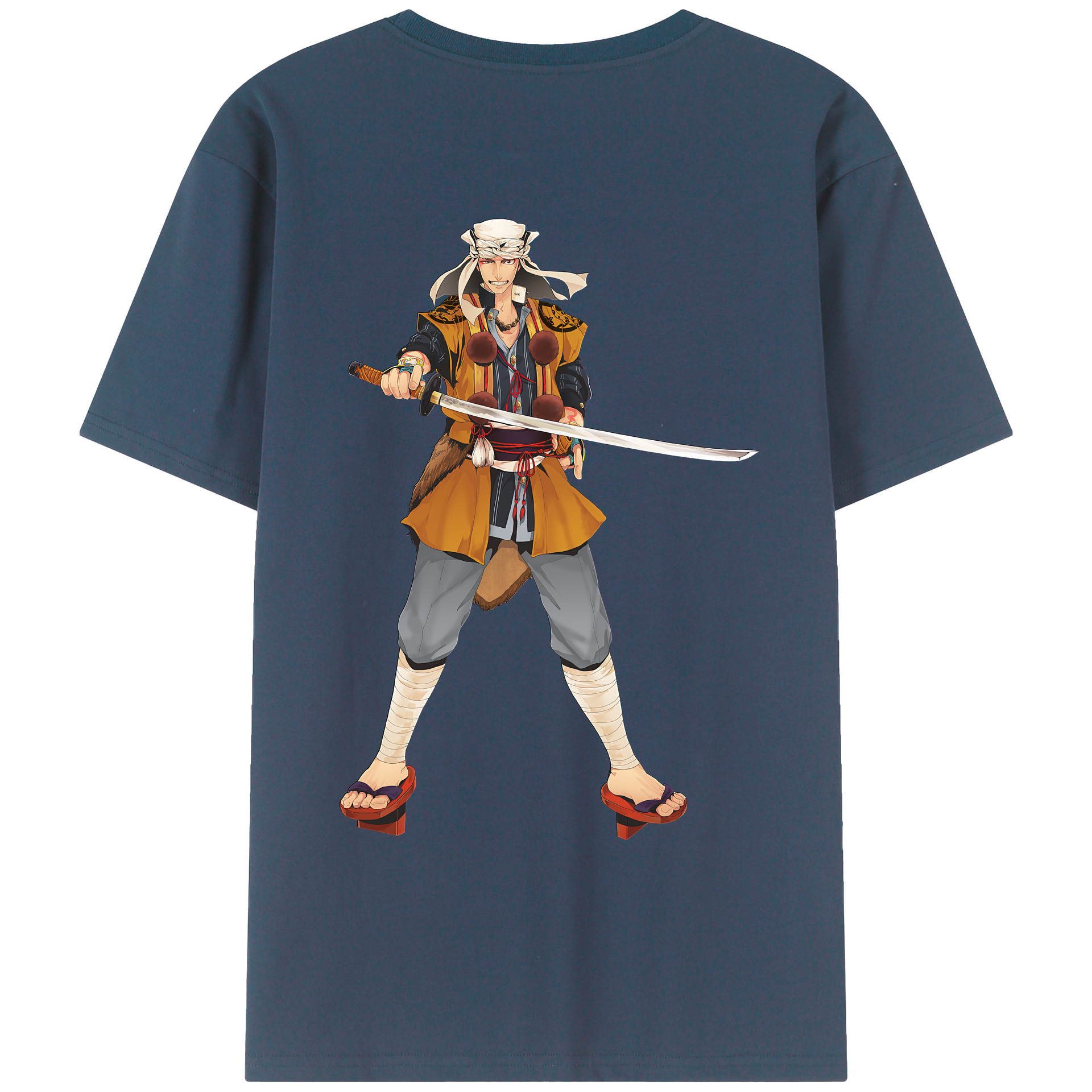 （画像用） 刀剣乱舞 Touken Ranbu 綿100％ メンズ半袖Tシャツ（バックプリント） 通気性