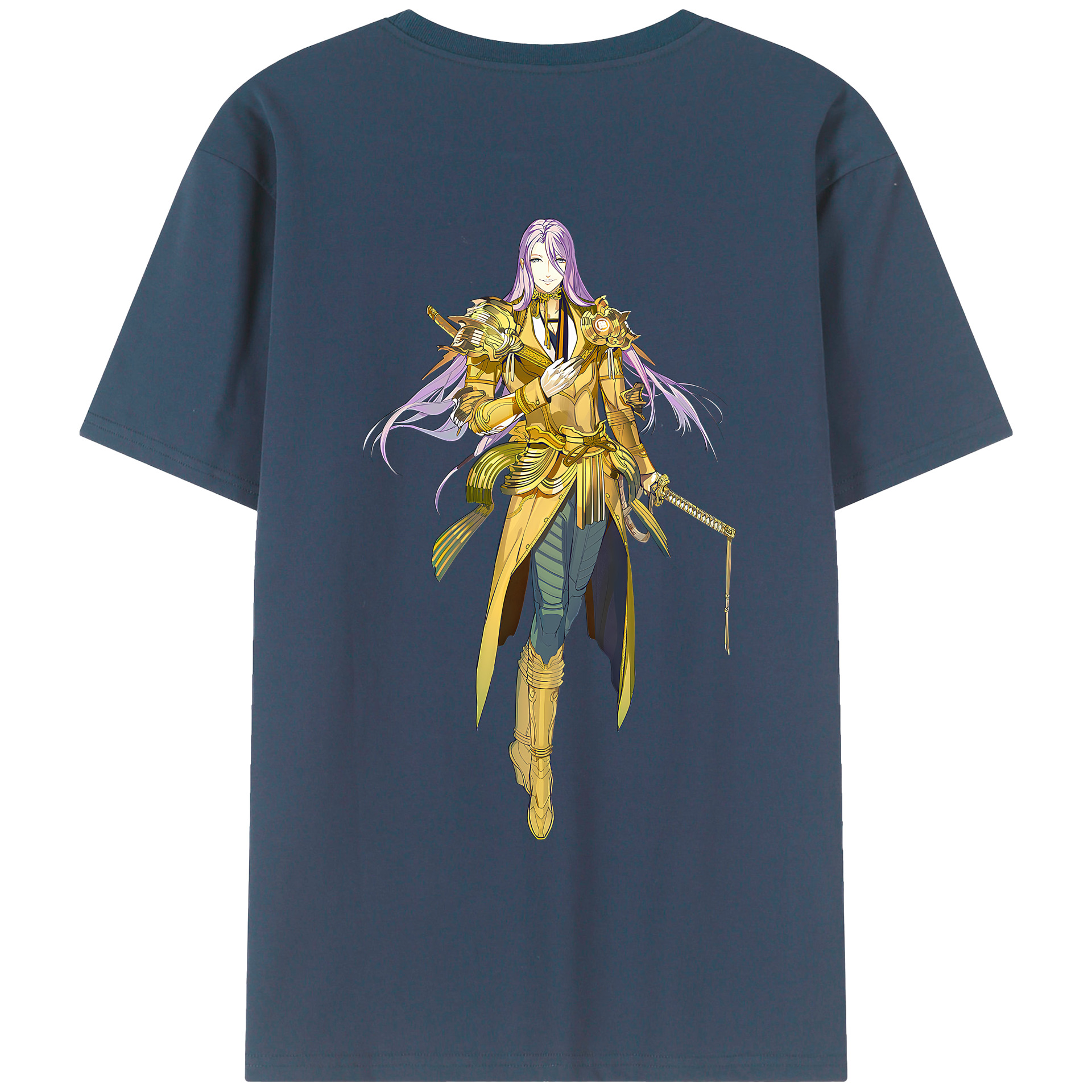 （画像用） 刀剣乱舞 Touken Ranbu 綿100％ メンズ半袖Tシャツ（バックプリント） 通気性