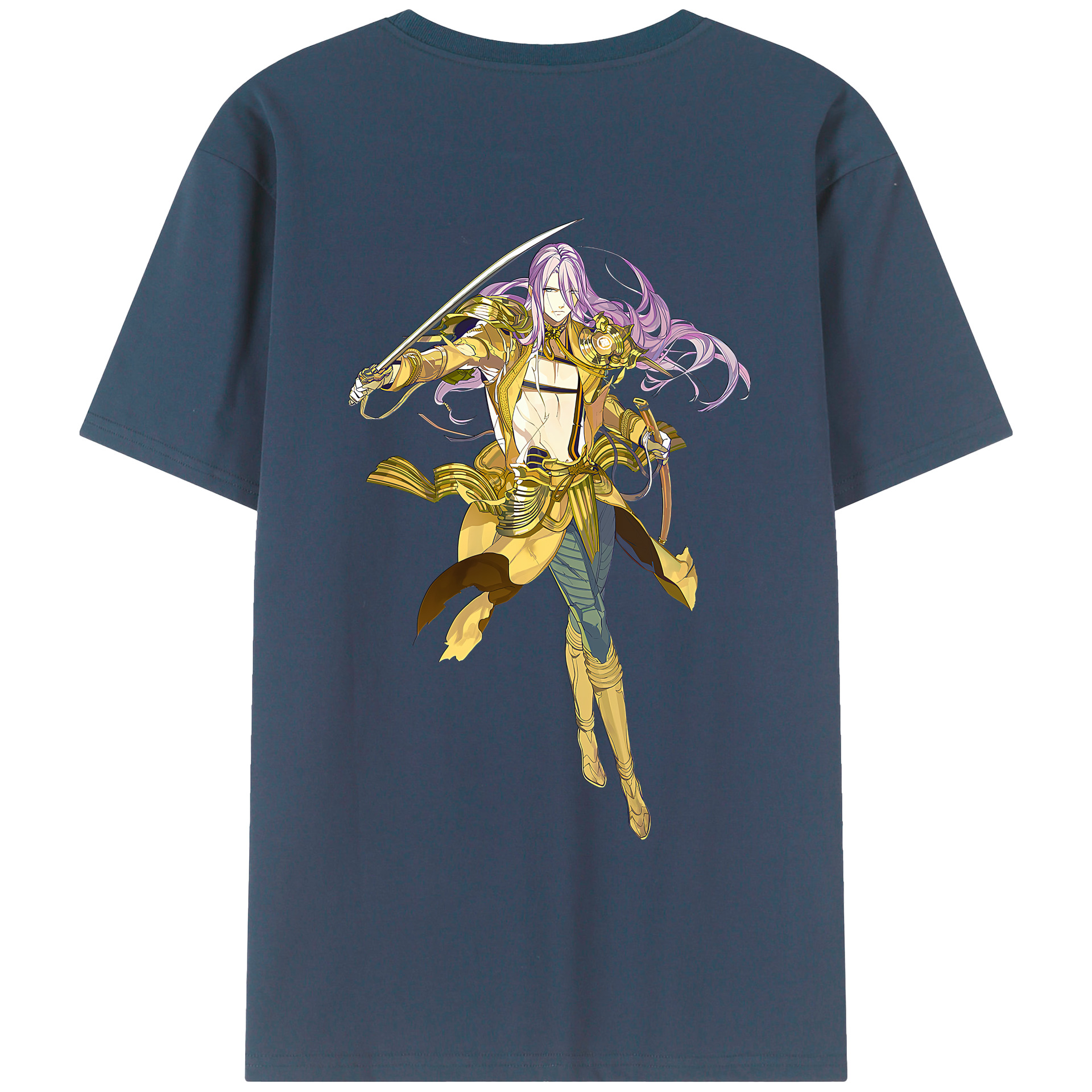 （画像用） 刀剣乱舞 Touken Ranbu 綿100％ メンズ半袖Tシャツ（バックプリント） 通気性