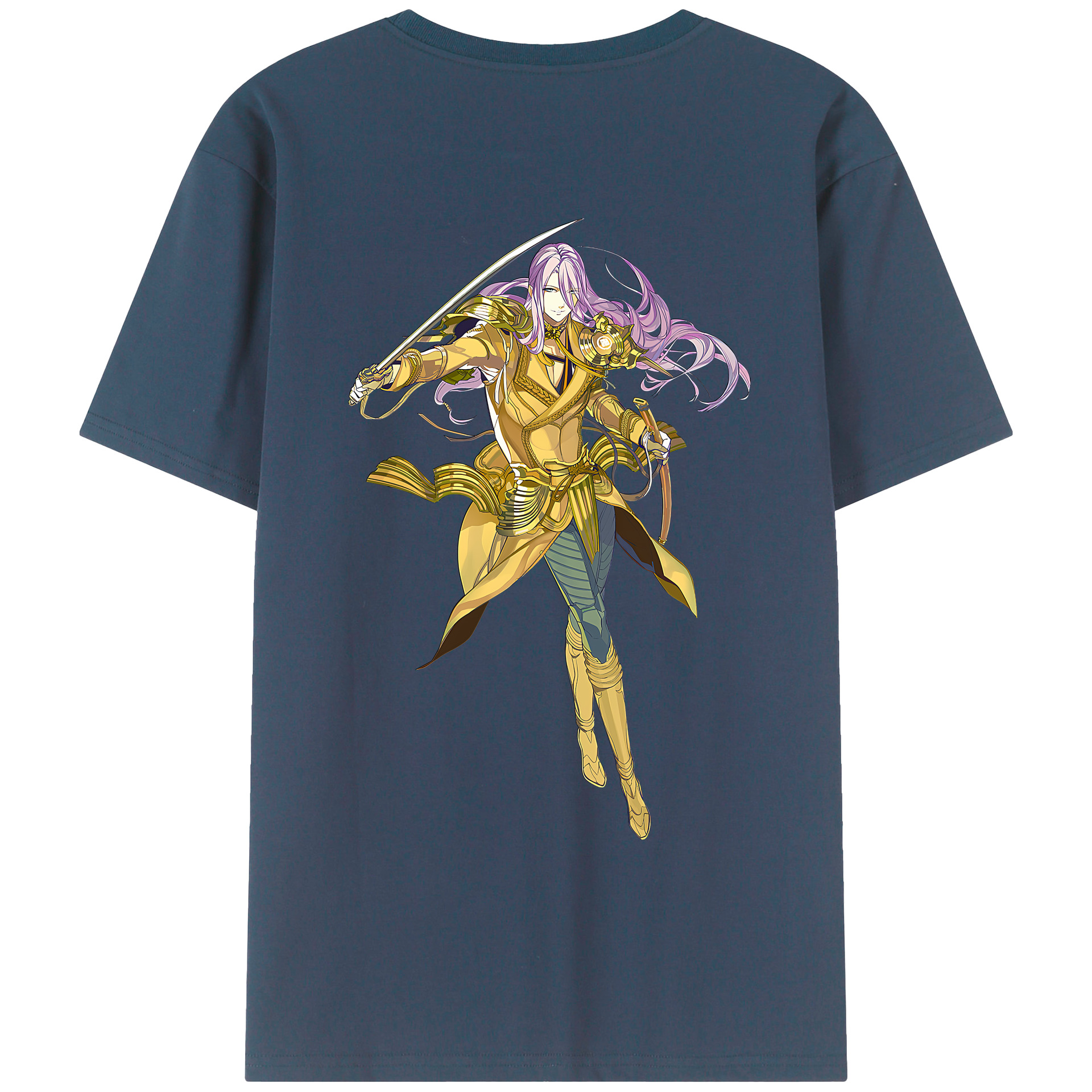 （画像用） 刀剣乱舞 Touken Ranbu 綿100％ メンズ半袖Tシャツ（バックプリント） 通気性
