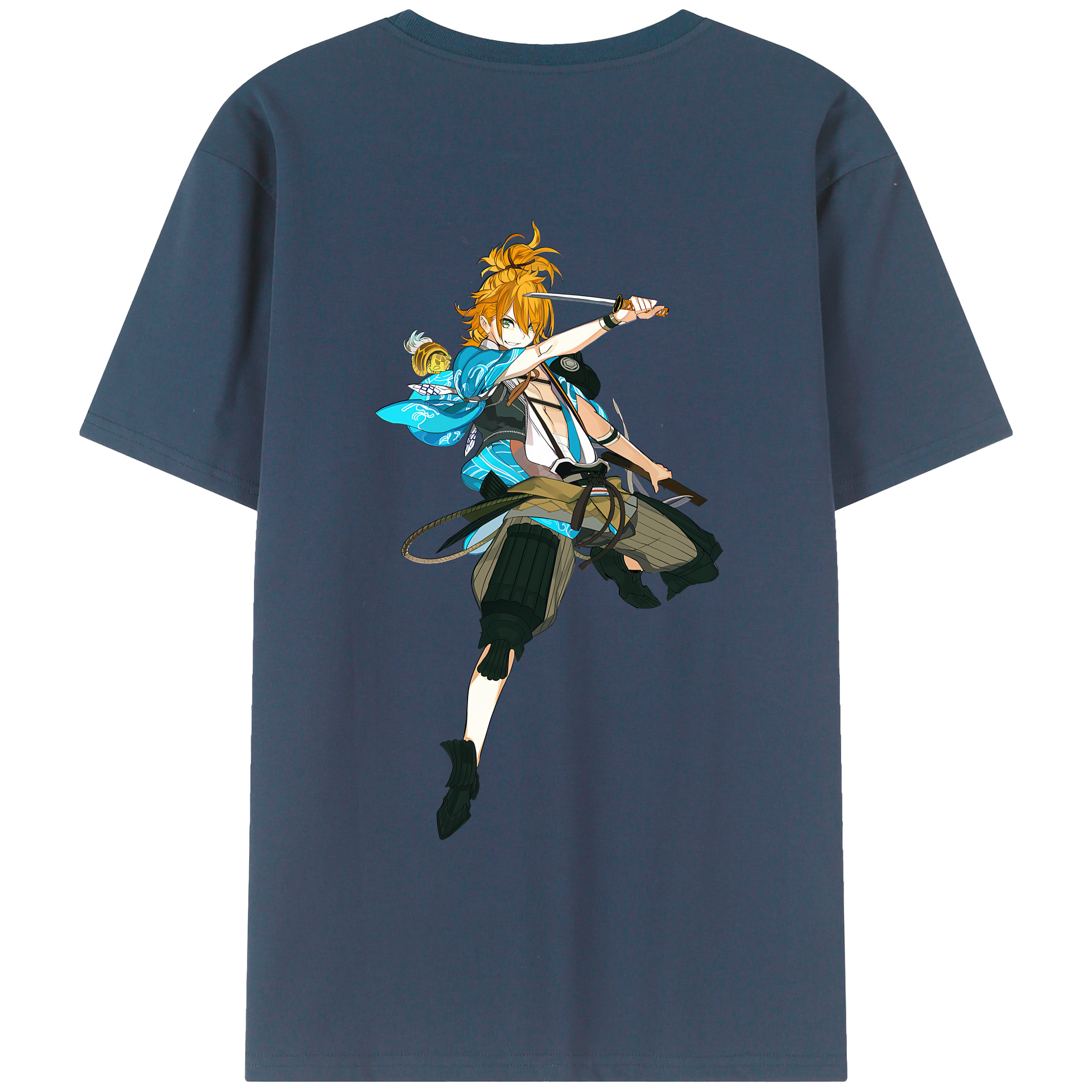 （画像用） 刀剣乱舞 Touken Ranbu 綿100％ メンズ半袖Tシャツ（バックプリント） 通気性