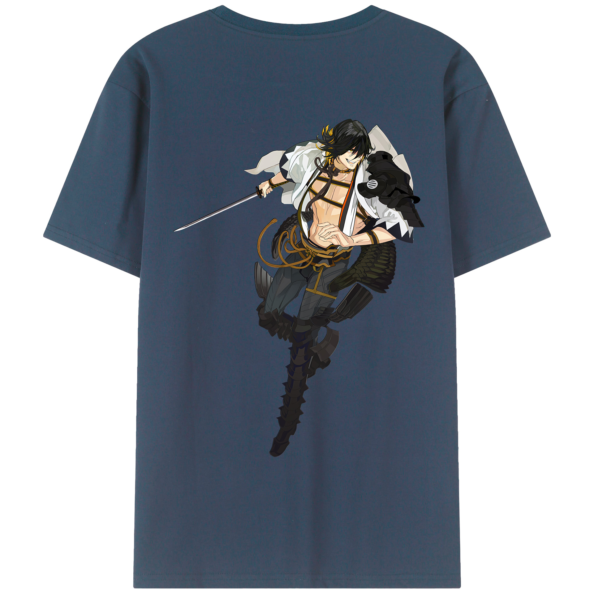 （画像用） 刀剣乱舞 Touken Ranbu 綿100％ メンズ半袖Tシャツ（バックプリント） 通気性