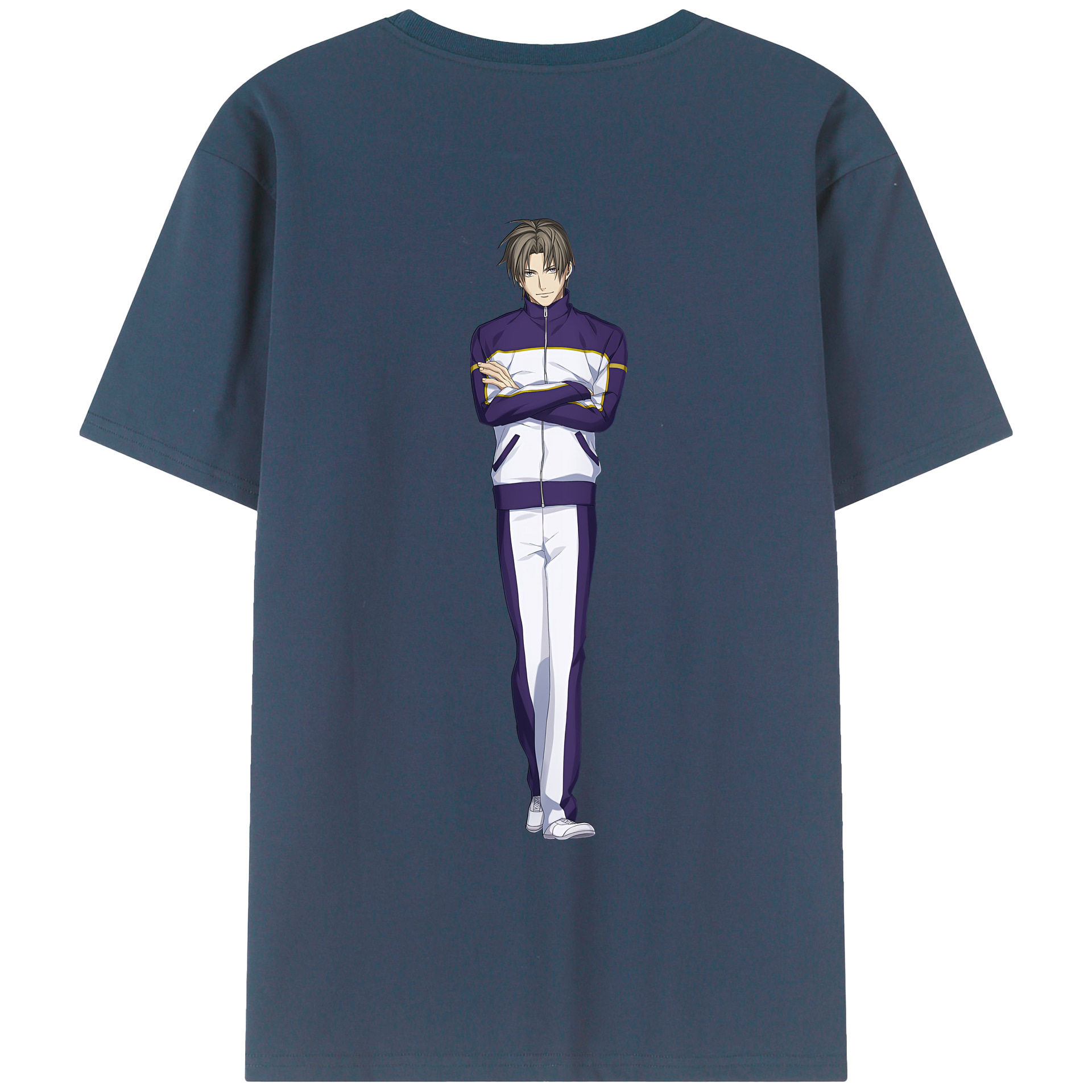 （画像用） 刀剣乱舞 Touken Ranbu 綿100％ メンズ半袖Tシャツ（バックプリント） 通気性