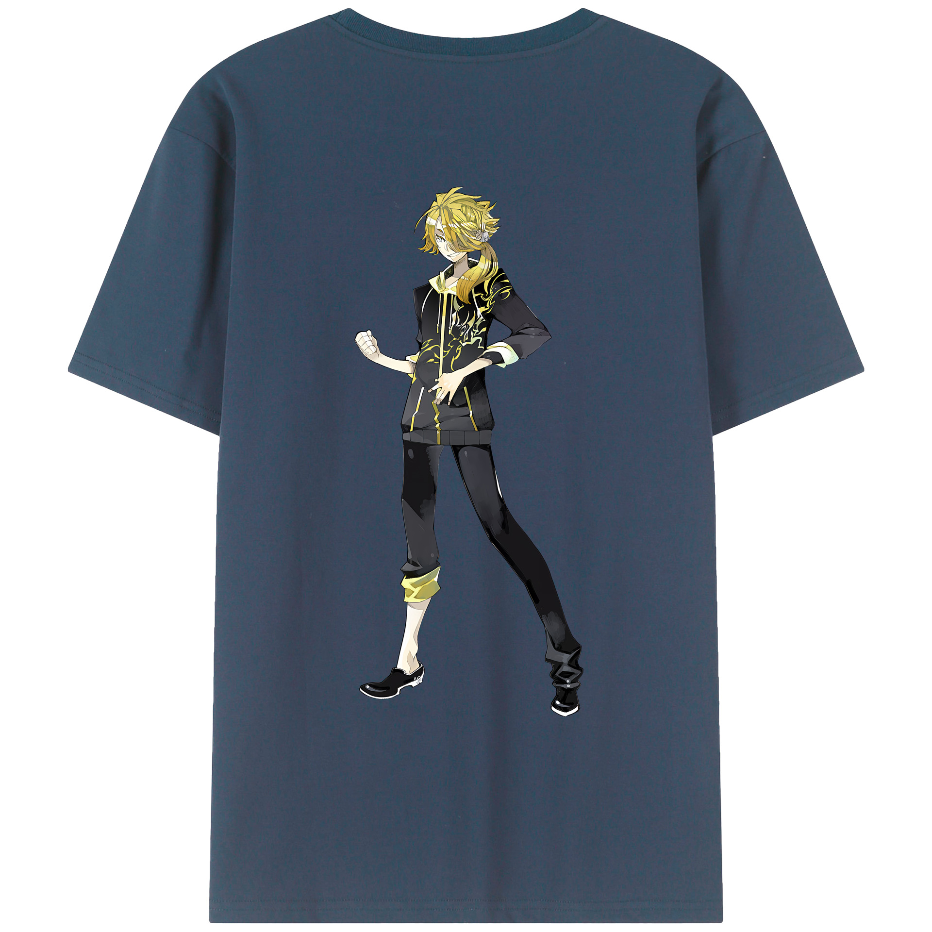 （画像用） 刀剣乱舞 Touken Ranbu 綿100％ メンズ半袖Tシャツ（バックプリント） 通気性