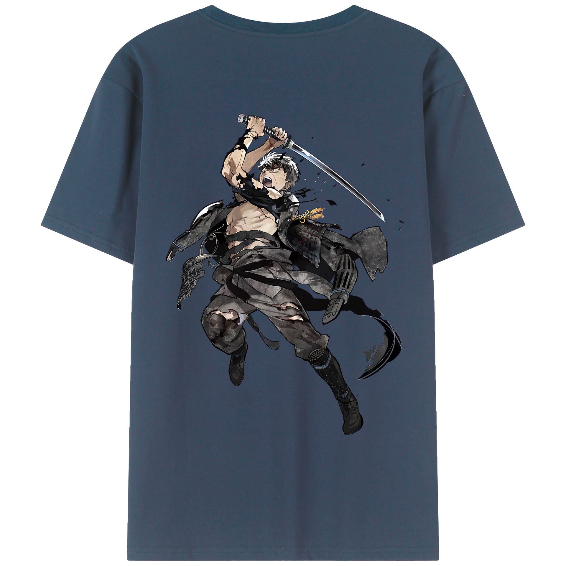 （画像用） 刀剣乱舞 Touken Ranbu 綿100％ メンズ半袖Tシャツ（バックプリント） 通気性