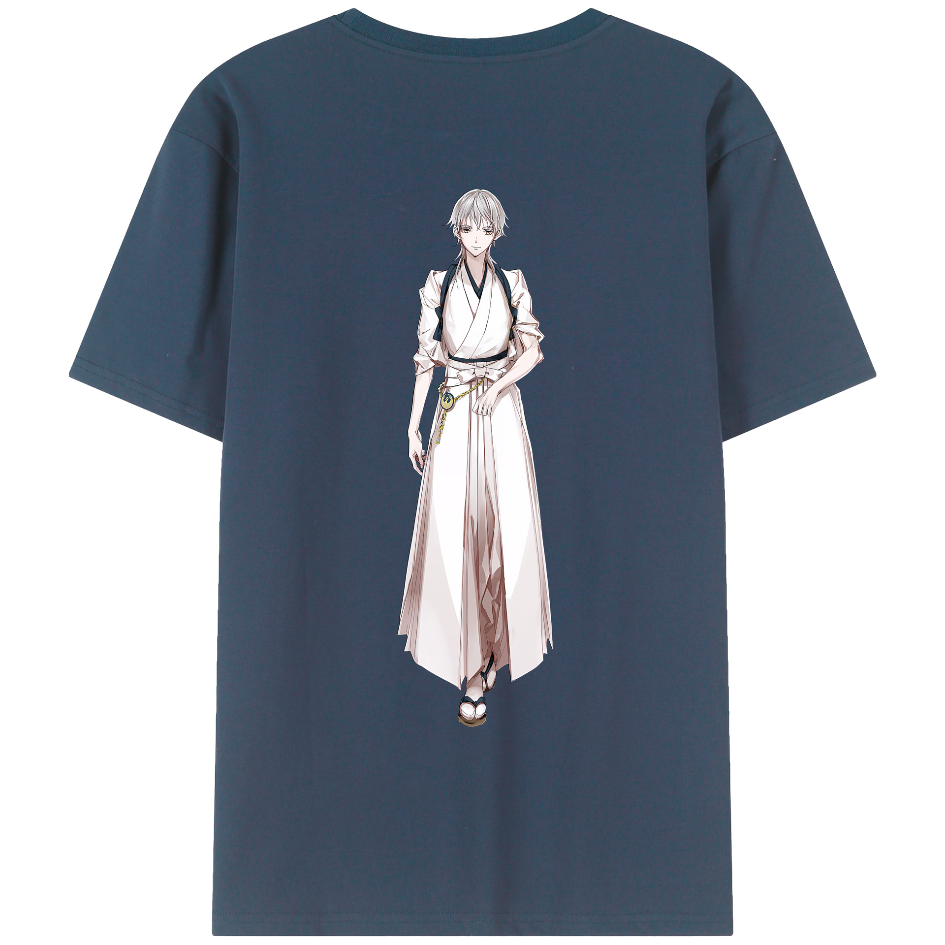 （画像用） 刀剣乱舞 Touken Ranbu 綿100％ メンズ半袖Tシャツ（バックプリント） 通気性