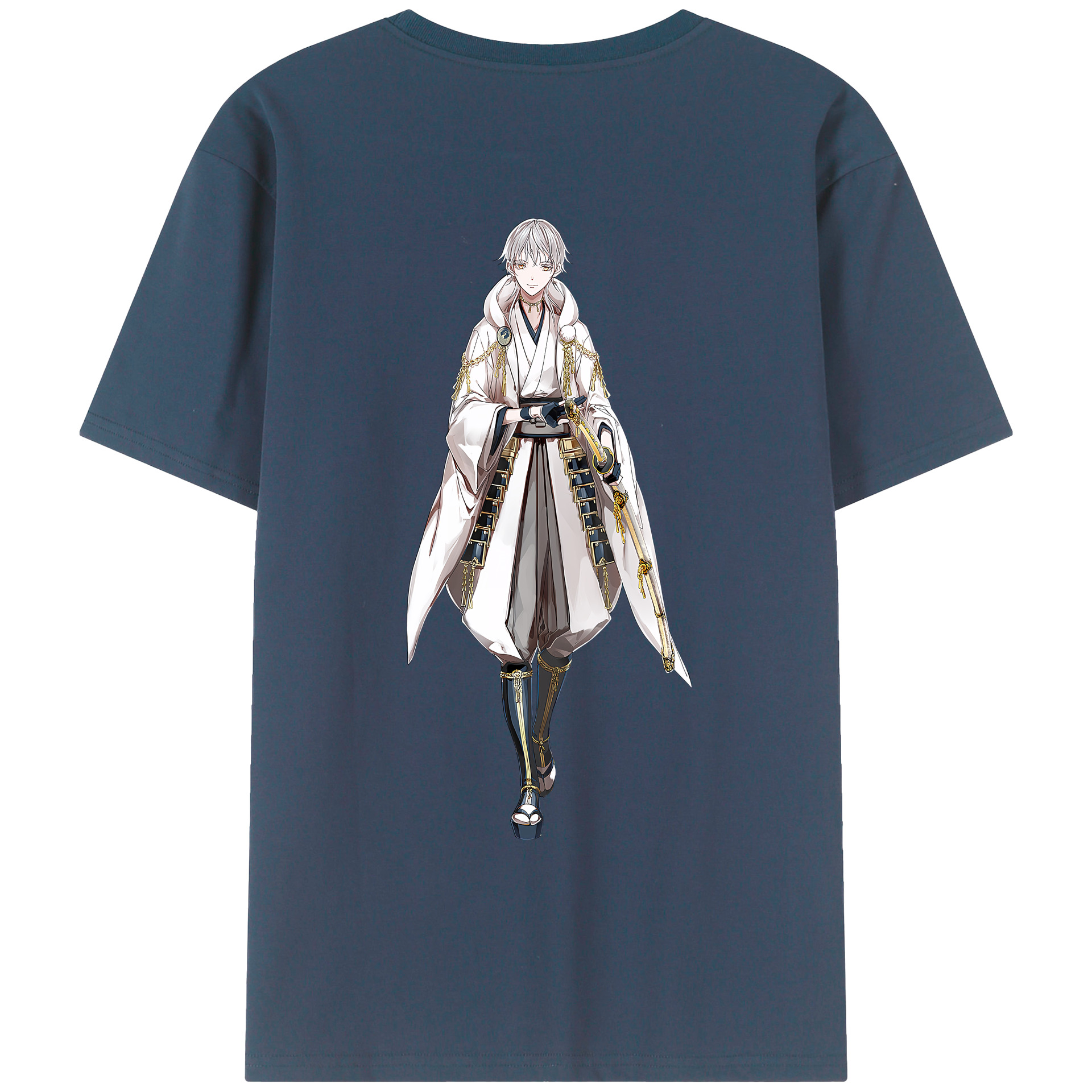 （画像用） 刀剣乱舞 Touken Ranbu 綿100％ メンズ半袖Tシャツ（バックプリント） 通気性