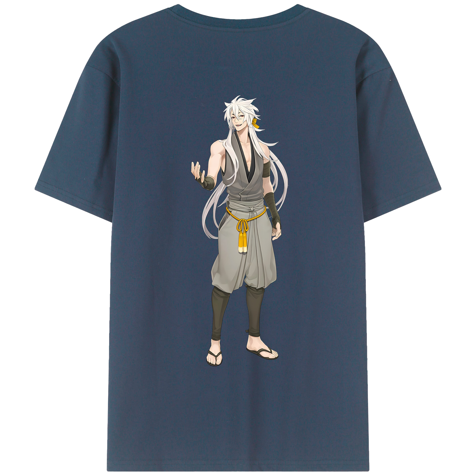 （画像用） 刀剣乱舞 Touken Ranbu 綿100％ メンズ半袖Tシャツ（バックプリント） 通気性