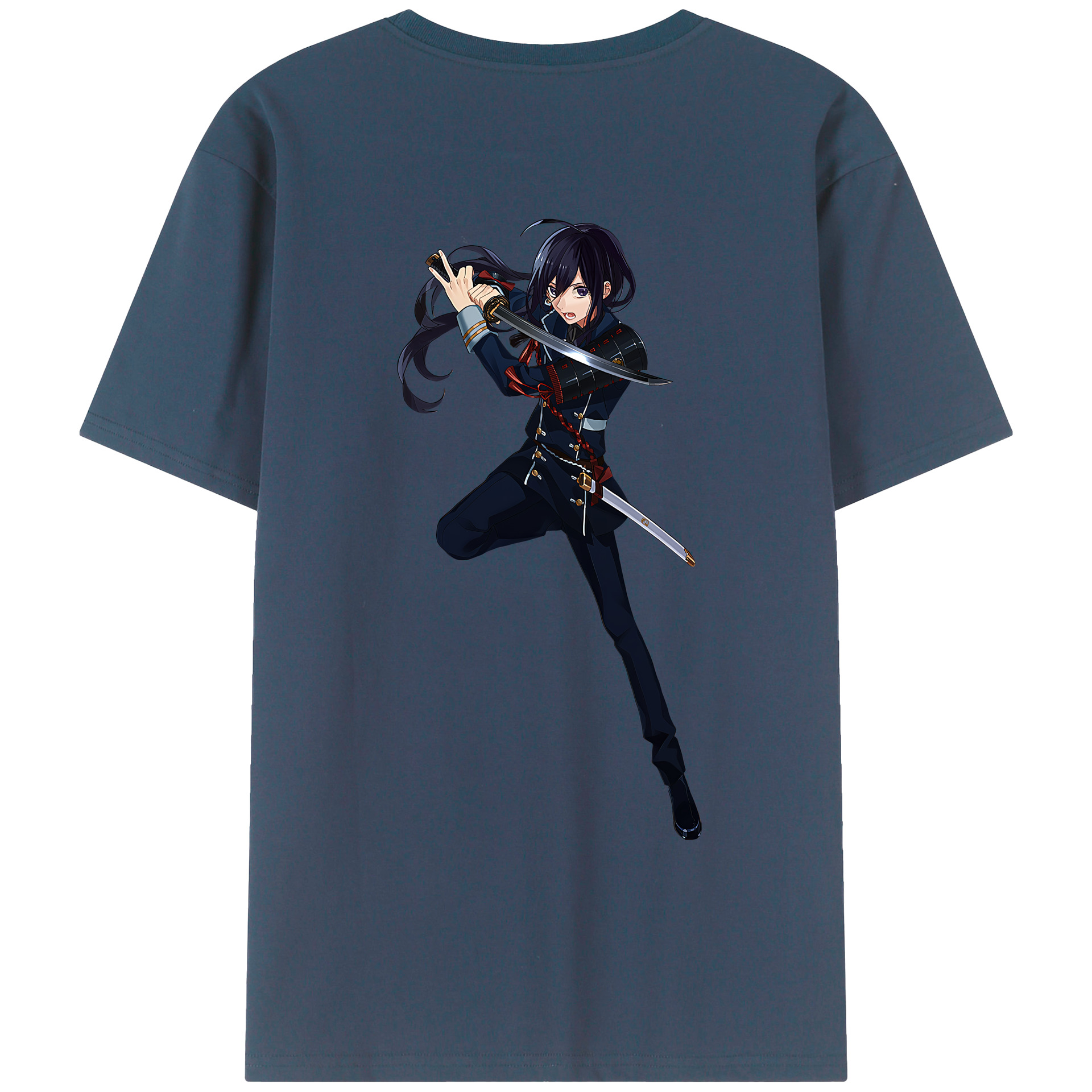（画像用） 刀剣乱舞 Touken Ranbu 綿100％ メンズ半袖Tシャツ（バックプリント） 通気性