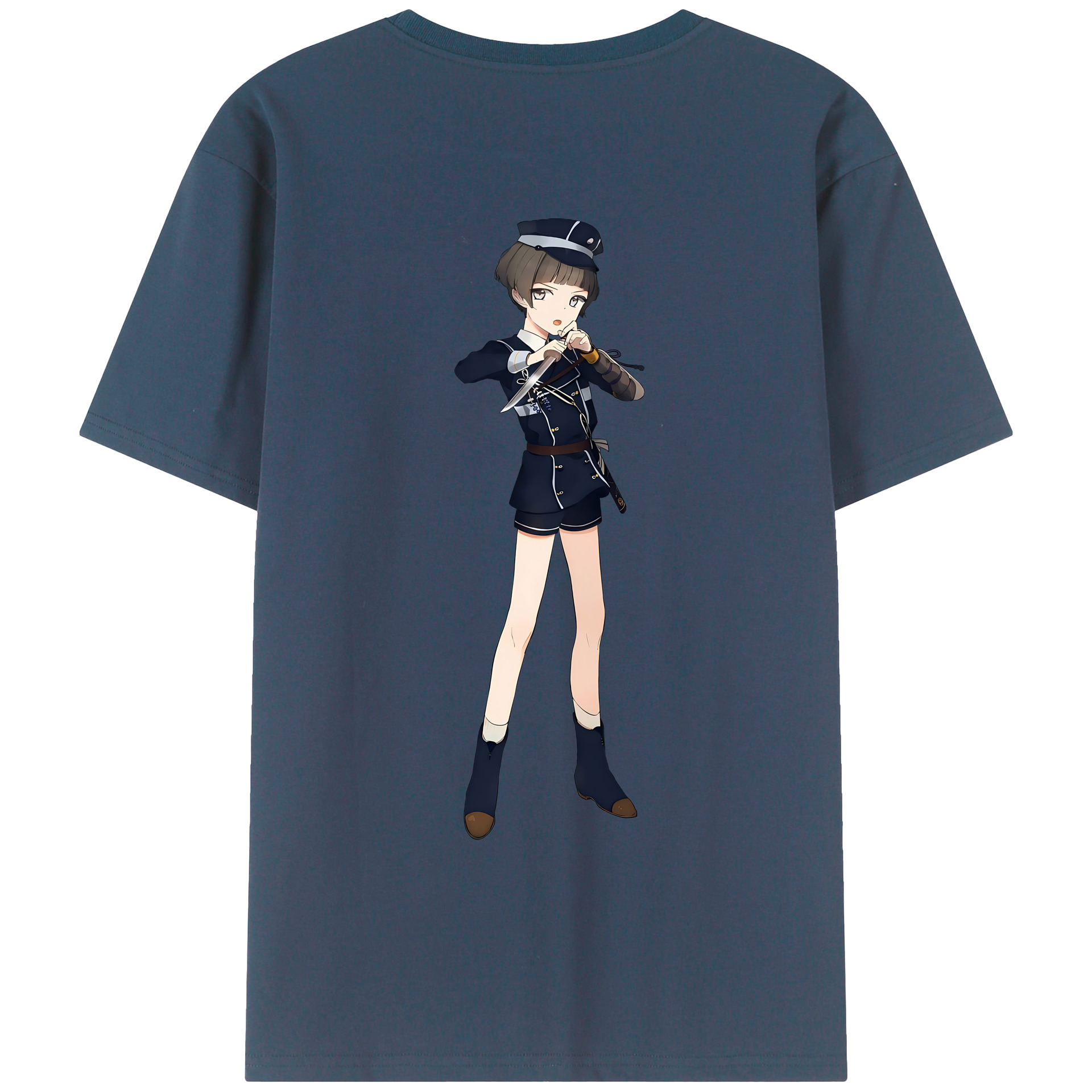 （画像用） 刀剣乱舞 Touken Ranbu 綿100％ メンズ半袖Tシャツ（バックプリント） 通気性