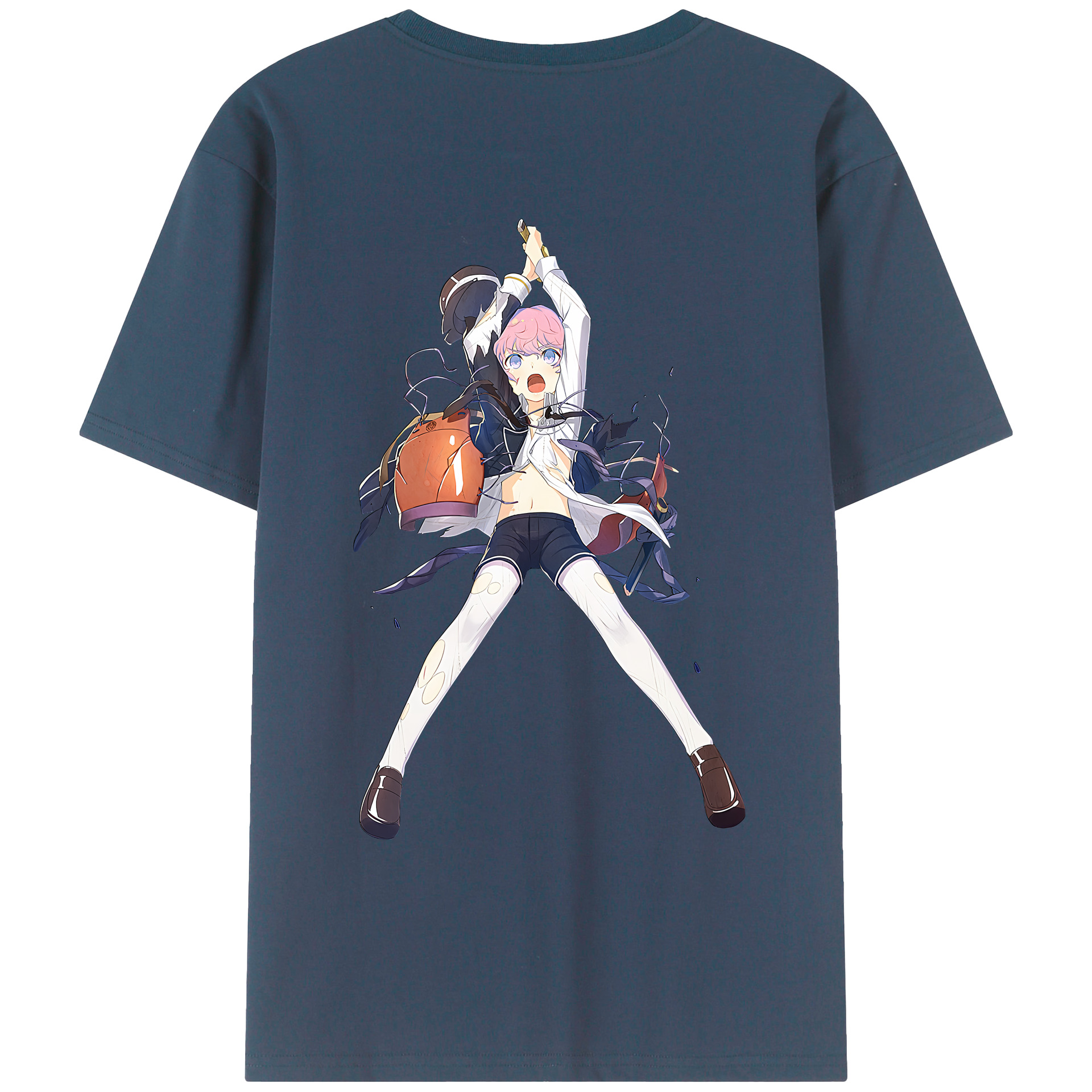 （画像用） 刀剣乱舞 Touken Ranbu 綿100％ メンズ半袖Tシャツ（バックプリント） 通気性