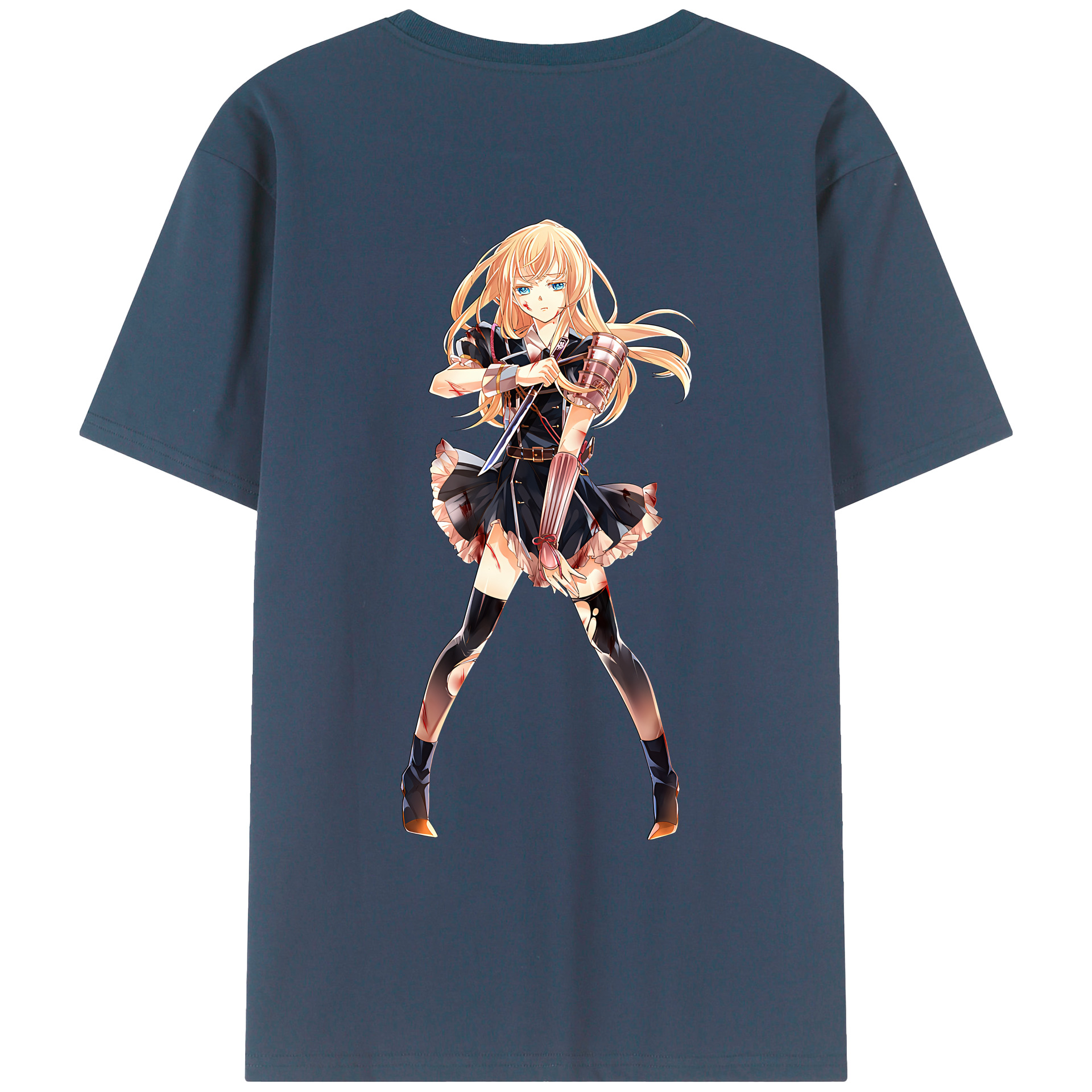 （画像用） 刀剣乱舞 Touken Ranbu 綿100％ メンズ半袖Tシャツ（バックプリント） 通気性