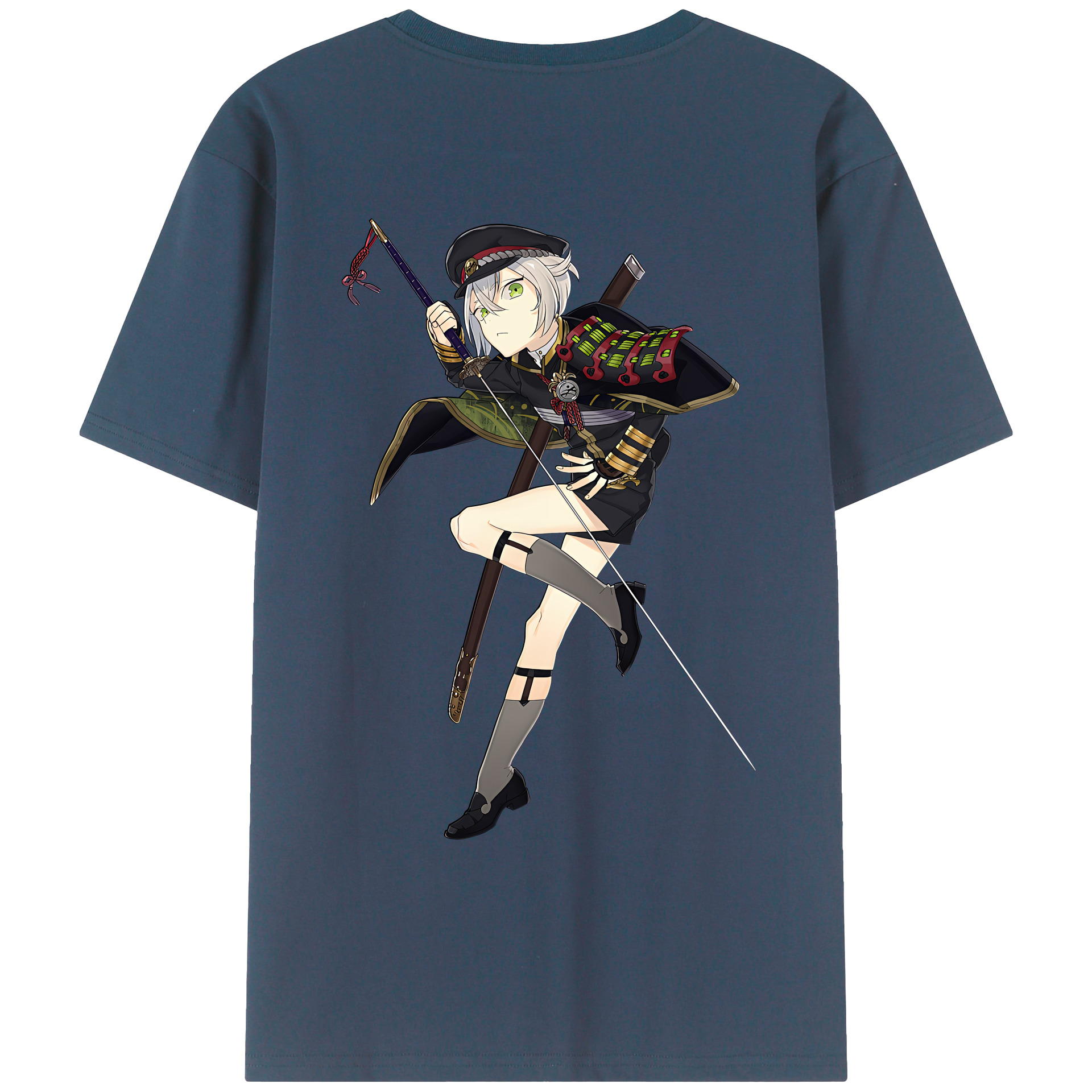 （画像用） 刀剣乱舞 Touken Ranbu 綿100％ メンズ半袖Tシャツ（バックプリント） 通気性
