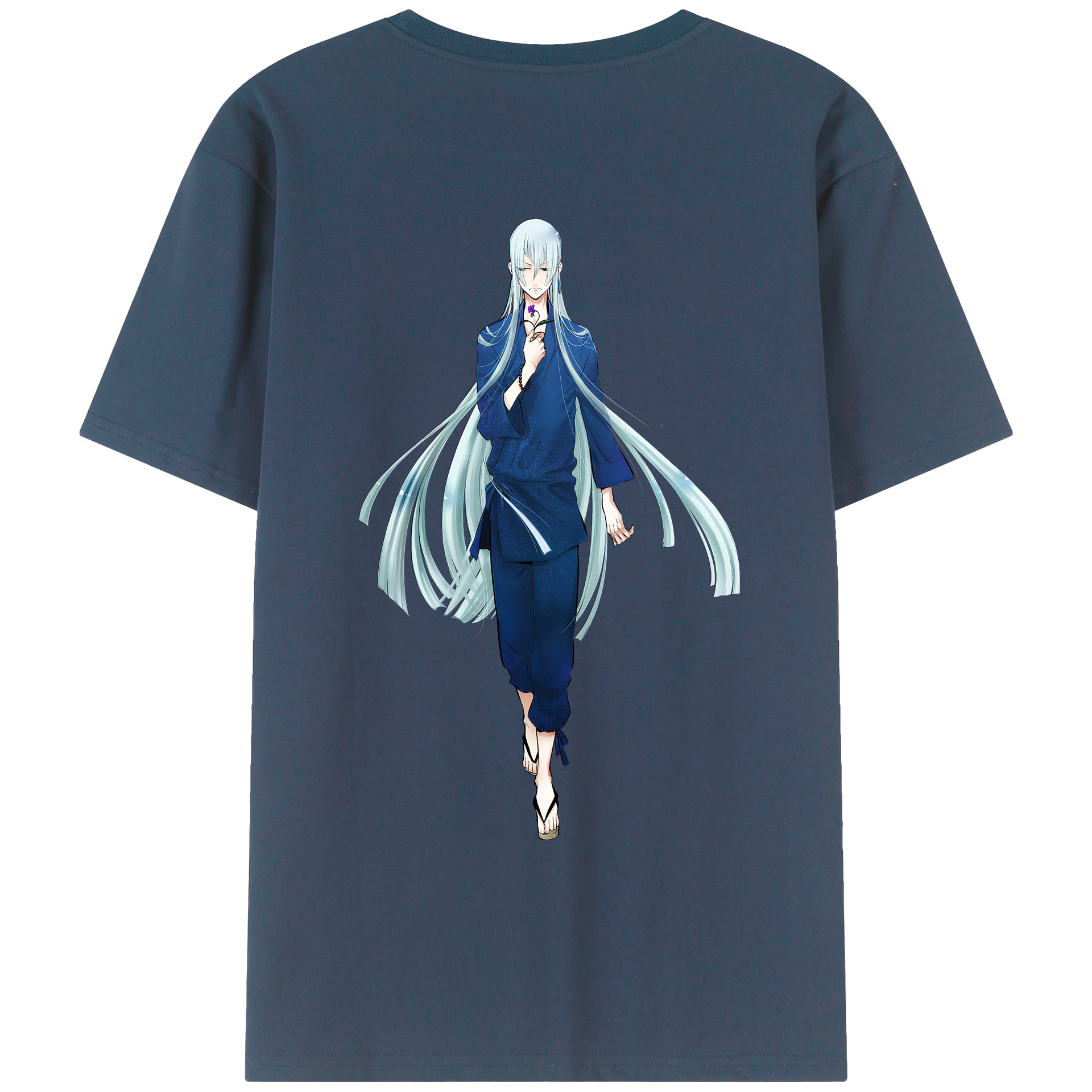 （画像用） 刀剣乱舞 Touken Ranbu 綿100％ メンズ半袖Tシャツ（バックプリント） 通気性