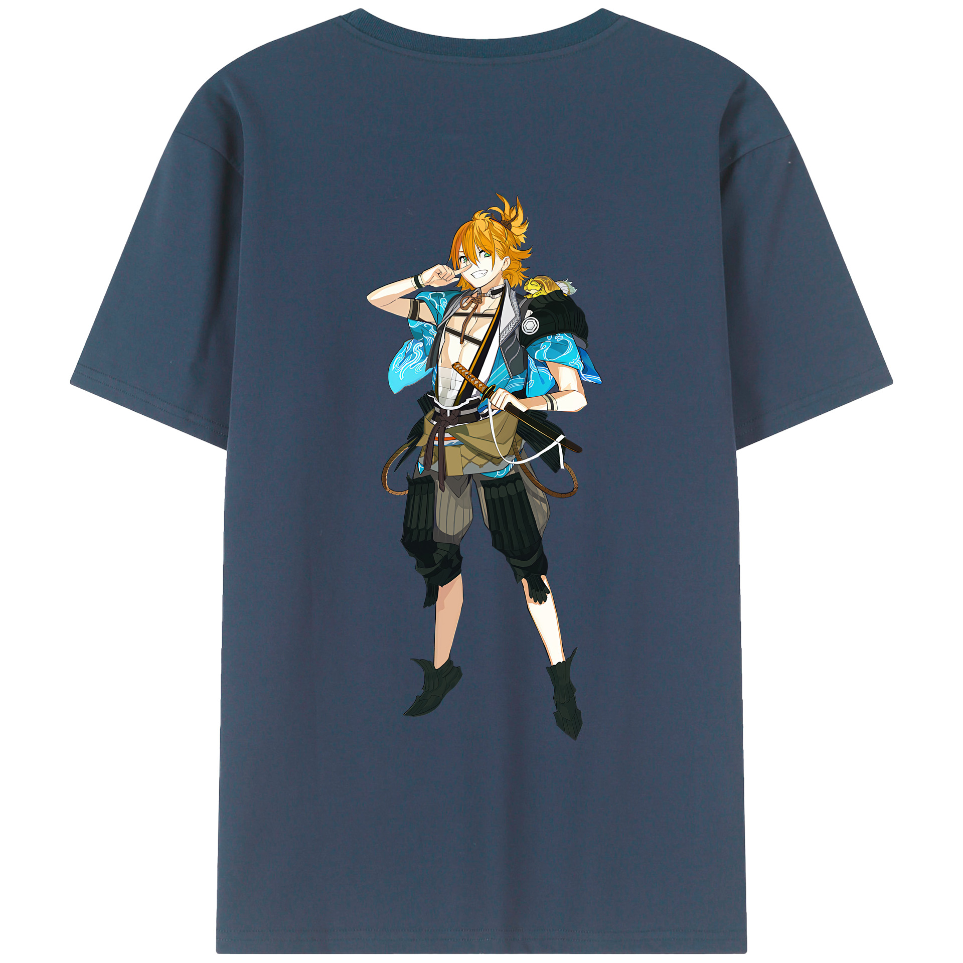 （画像用） 刀剣乱舞 Touken Ranbu 綿100％ メンズ半袖Tシャツ（バックプリント） 通気性