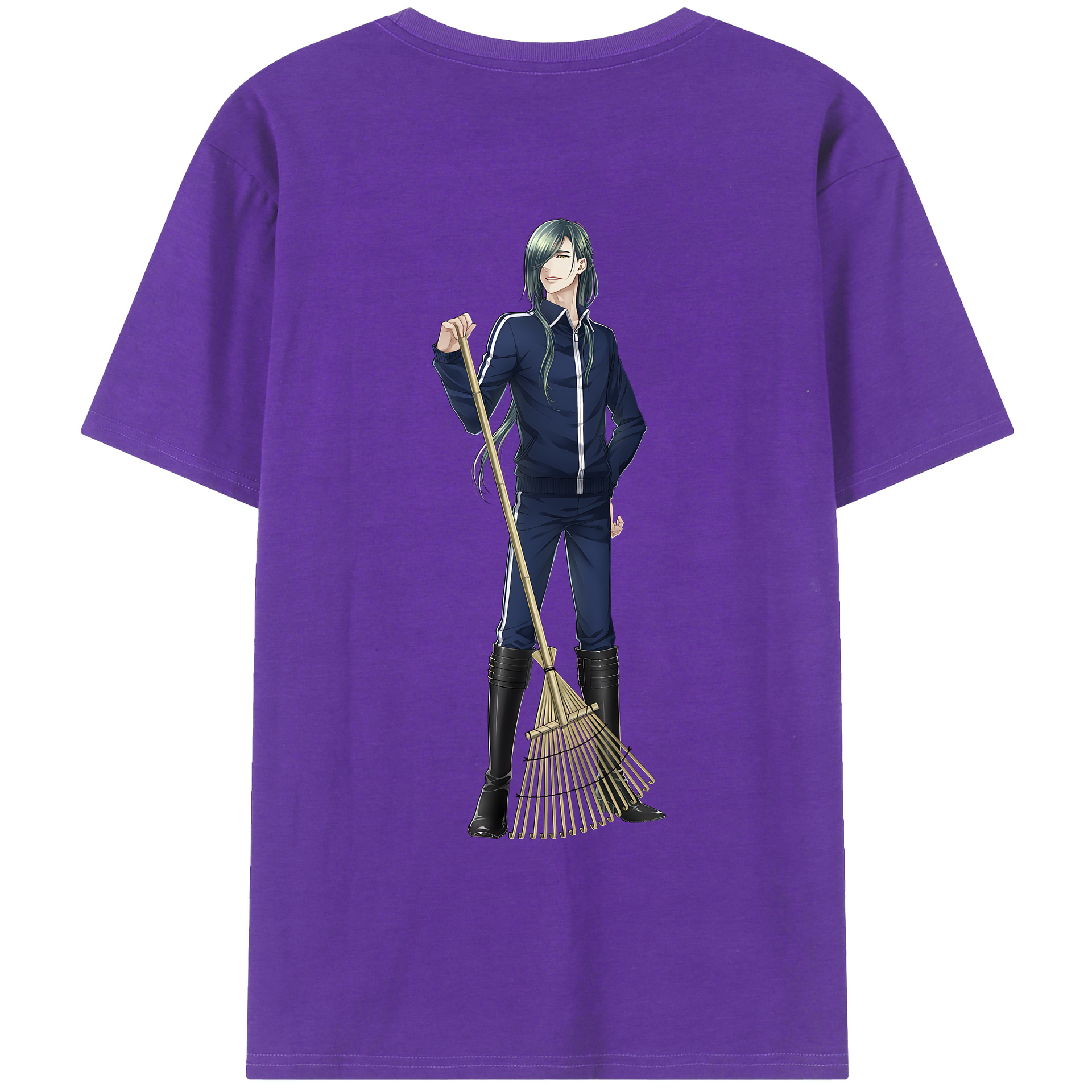 （画像用） 刀剣乱舞 Touken Ranbu 綿100％ メンズ半袖Tシャツ（バックプリント） 通気性