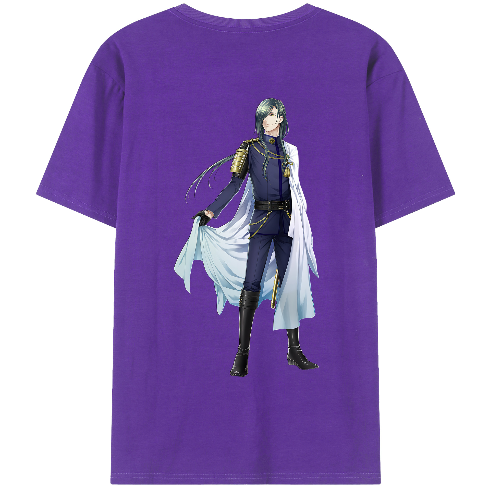 （画像用） 刀剣乱舞 Touken Ranbu 綿100％ メンズ半袖Tシャツ（バックプリント） 通気性