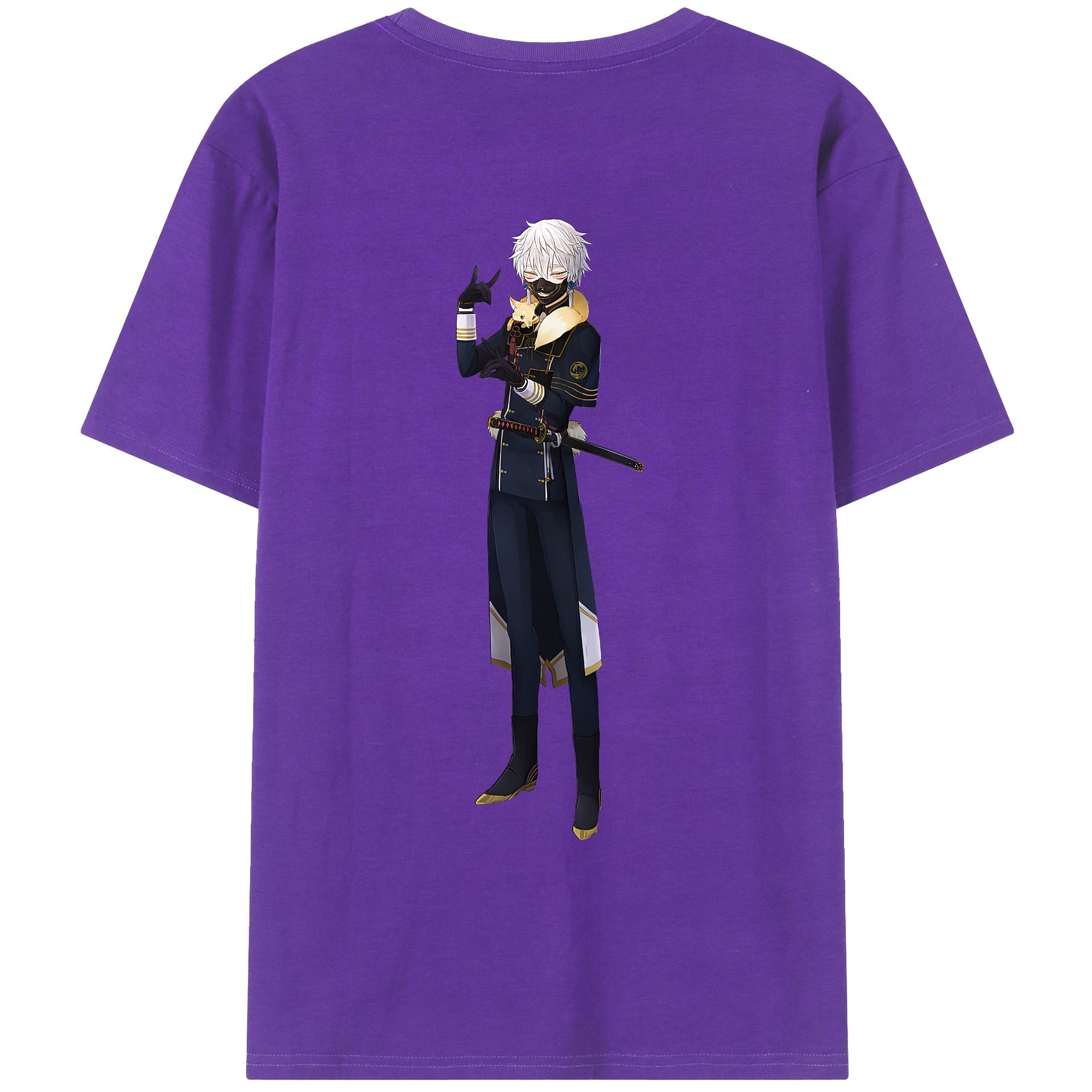 （画像用） 刀剣乱舞 Touken Ranbu 綿100％ メンズ半袖Tシャツ（バックプリント） 通気性