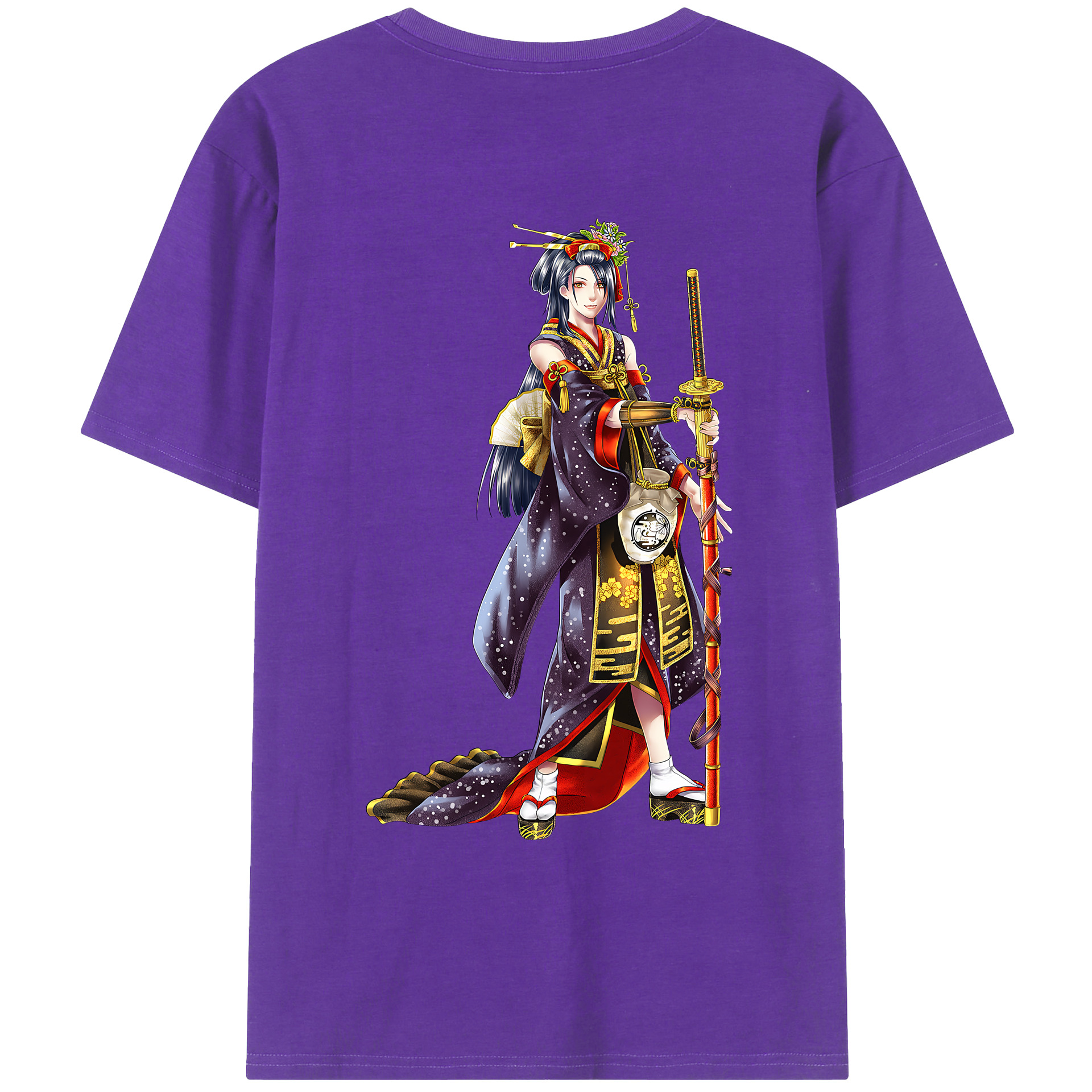 （画像用） 刀剣乱舞 Touken Ranbu 綿100％ メンズ半袖Tシャツ（バックプリント） 通気性