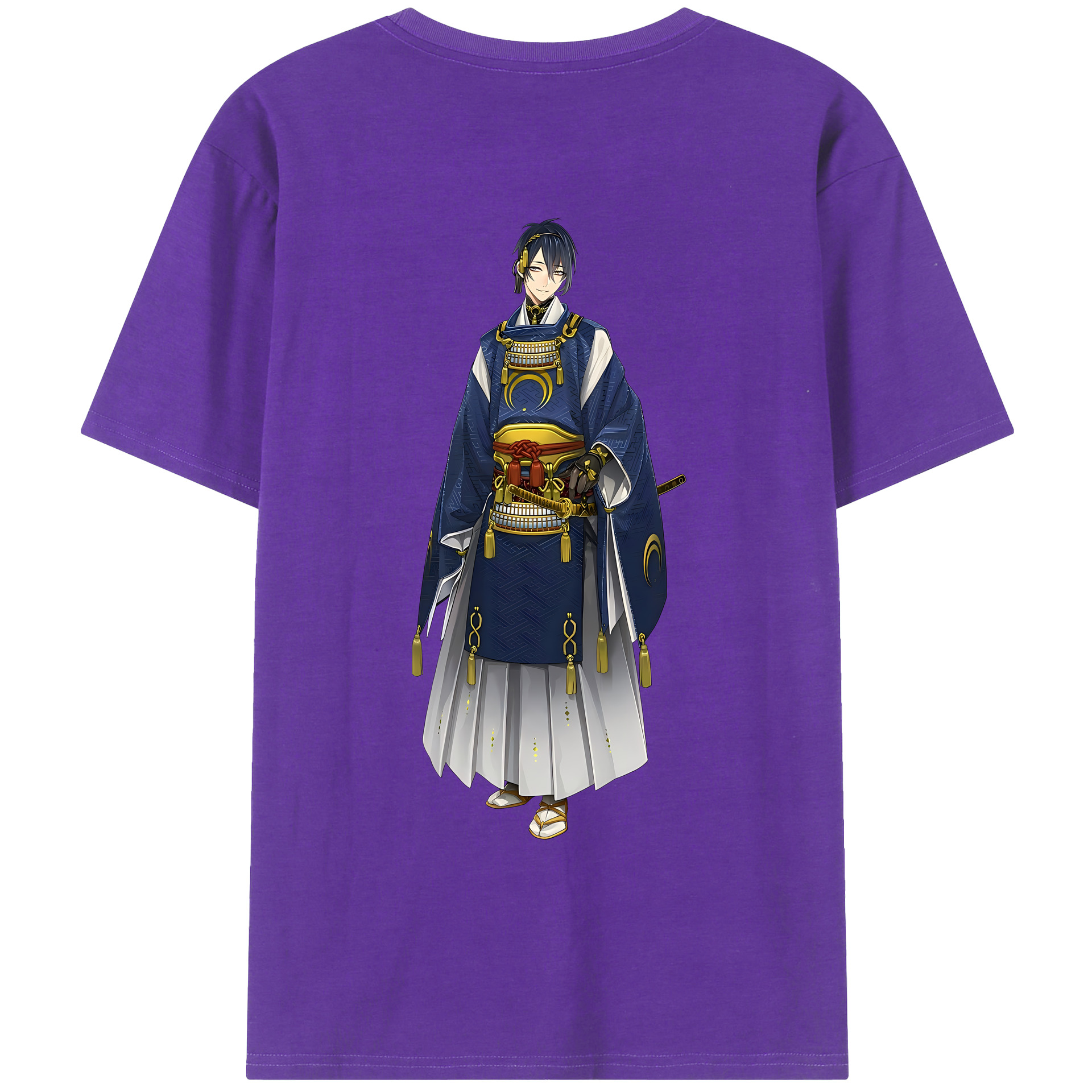 （画像用） 刀剣乱舞 Touken Ranbu 綿100％ メンズ半袖Tシャツ（バックプリント） 通気性