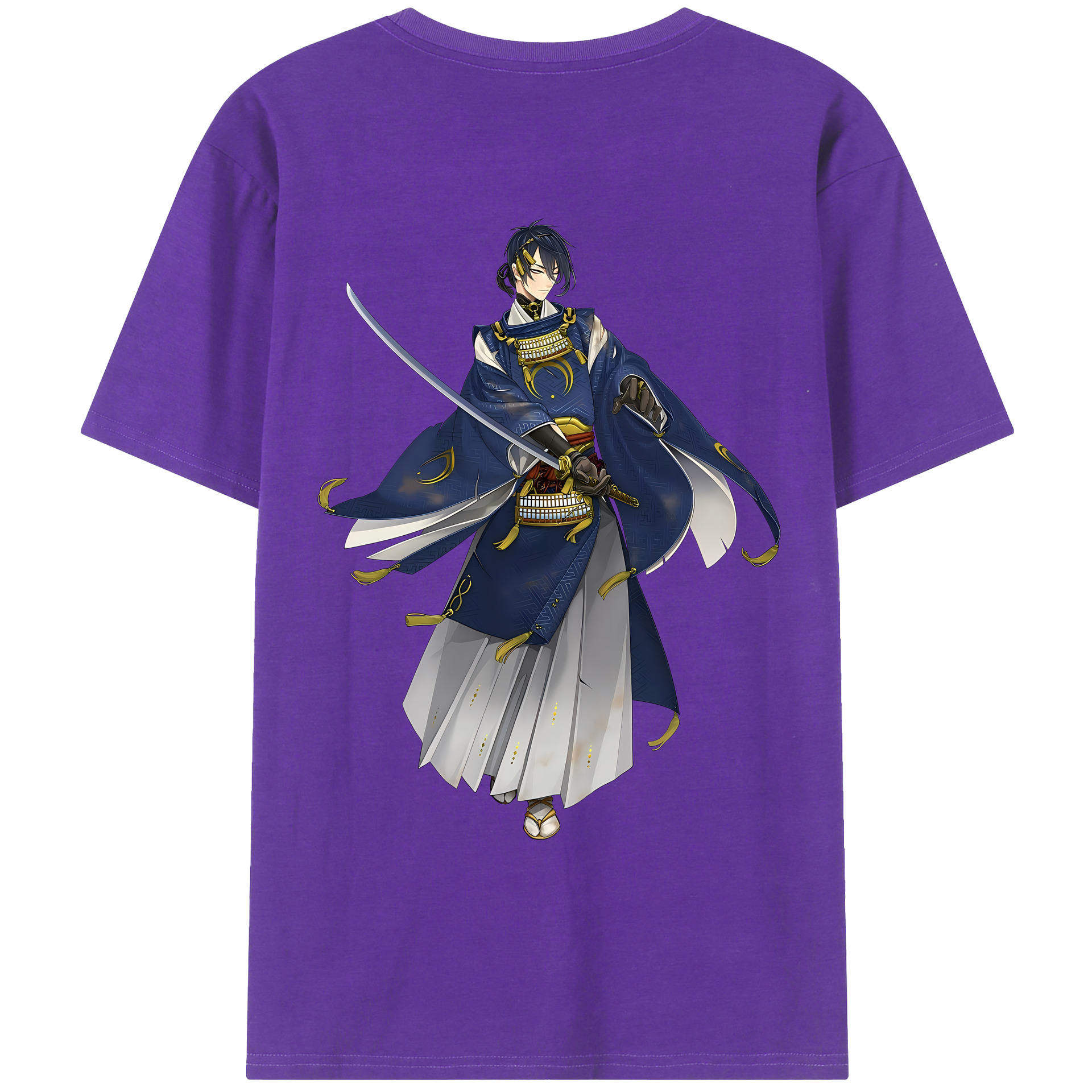 （画像用） 刀剣乱舞 Touken Ranbu 綿100％ メンズ半袖Tシャツ（バックプリント） 通気性