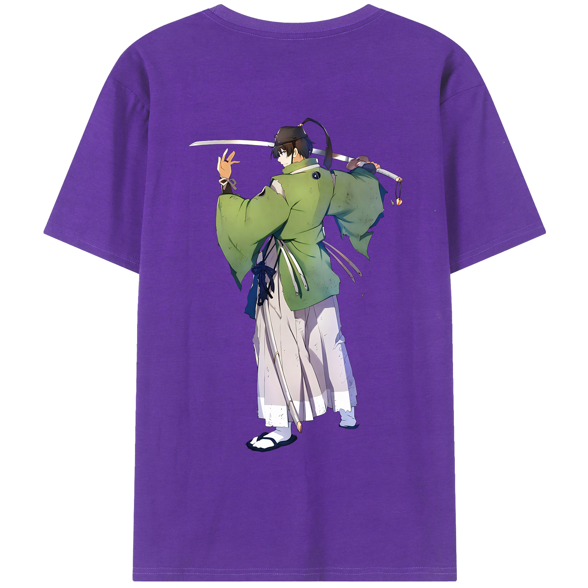 （画像用） 刀剣乱舞 Touken Ranbu 綿100％ メンズ半袖Tシャツ（バックプリント） 通気性