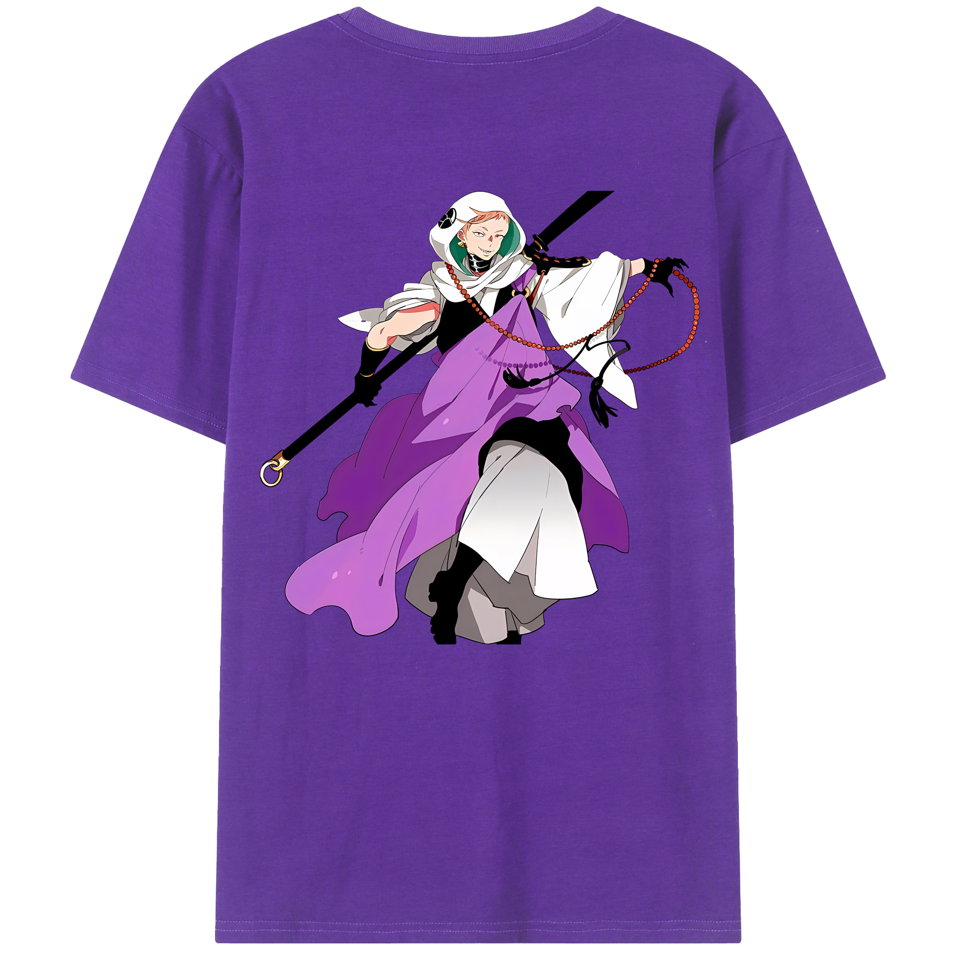 （画像用） 刀剣乱舞 Touken Ranbu 綿100％ メンズ半袖Tシャツ（バックプリント） 通気性