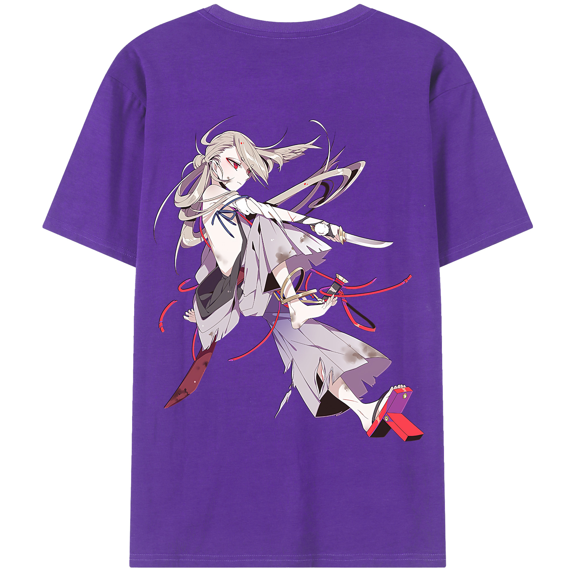 （画像用） 刀剣乱舞 Touken Ranbu 綿100％ メンズ半袖Tシャツ（バックプリント） 通気性