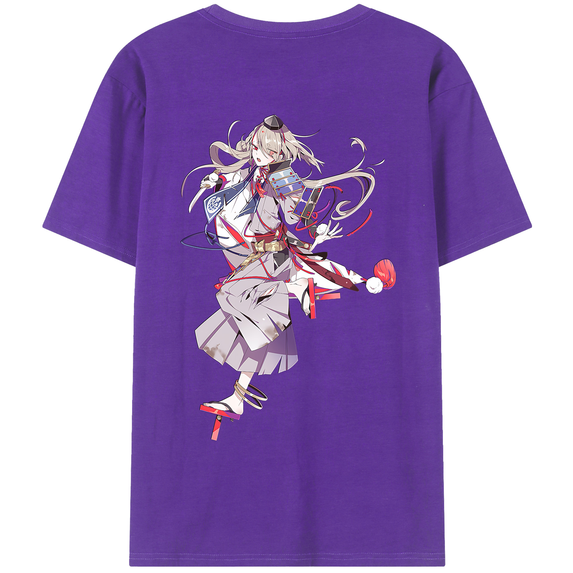 （画像用） 刀剣乱舞 Touken Ranbu 綿100％ メンズ半袖Tシャツ（バックプリント） 通気性