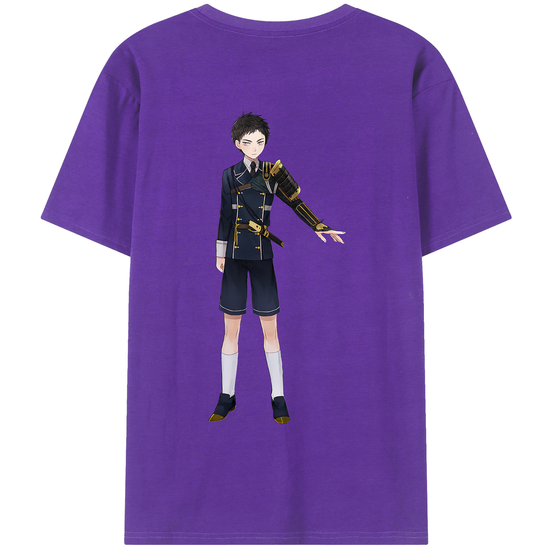 （画像用） 刀剣乱舞 Touken Ranbu 綿100％ メンズ半袖Tシャツ（バックプリント） 通気性