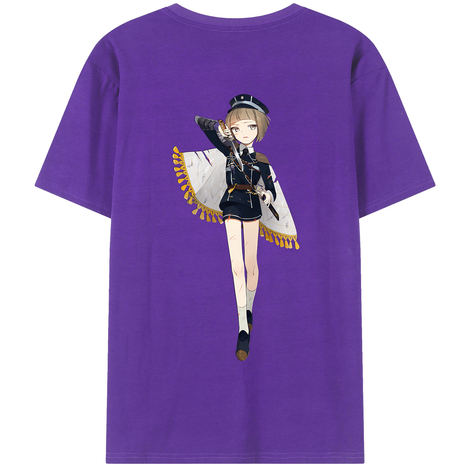 （画像用） 刀剣乱舞 Touken Ranbu 綿100％ メンズ半袖Tシャツ（バックプリント） 通気性