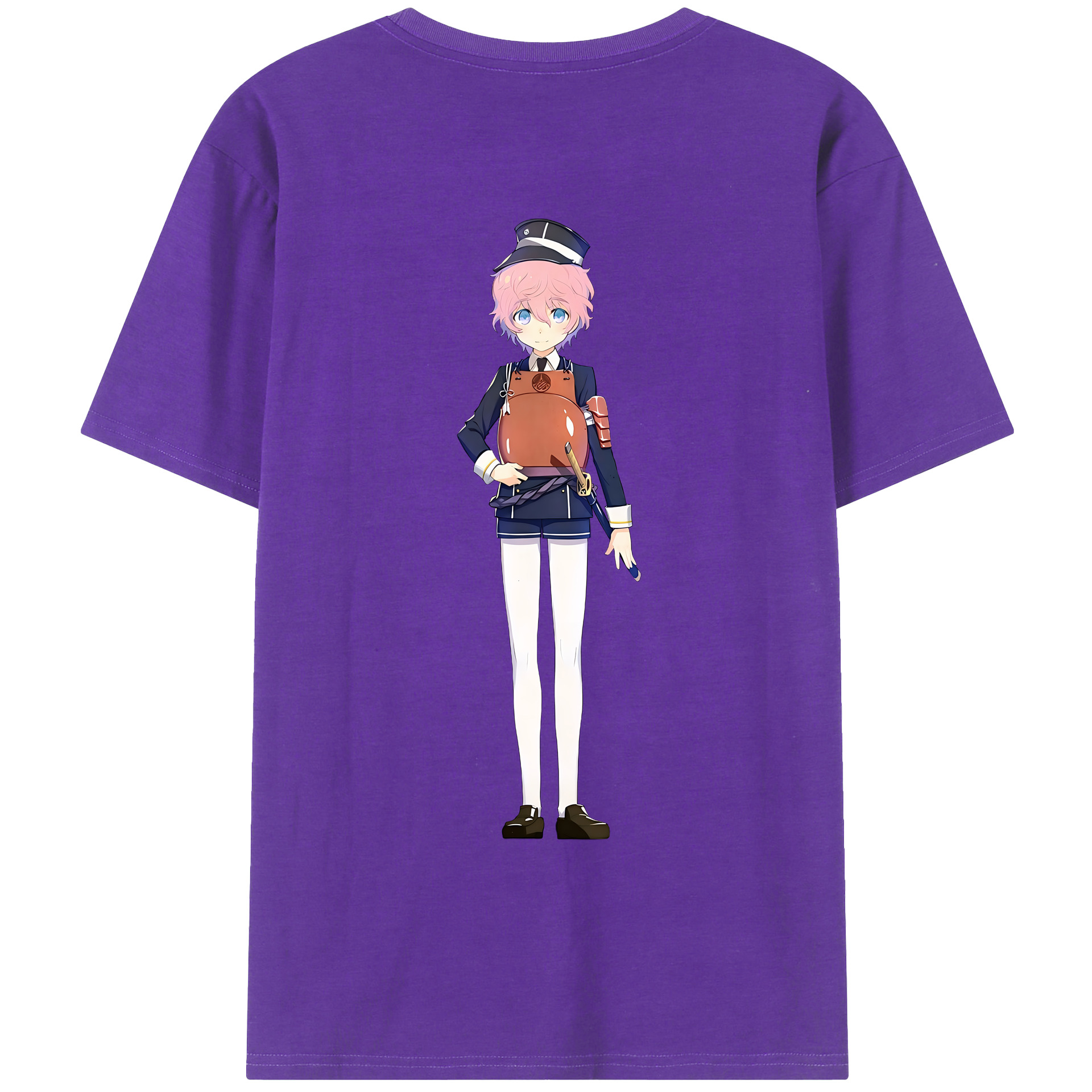 （画像用） 刀剣乱舞 Touken Ranbu 綿100％ メンズ半袖Tシャツ（バックプリント） 通気性