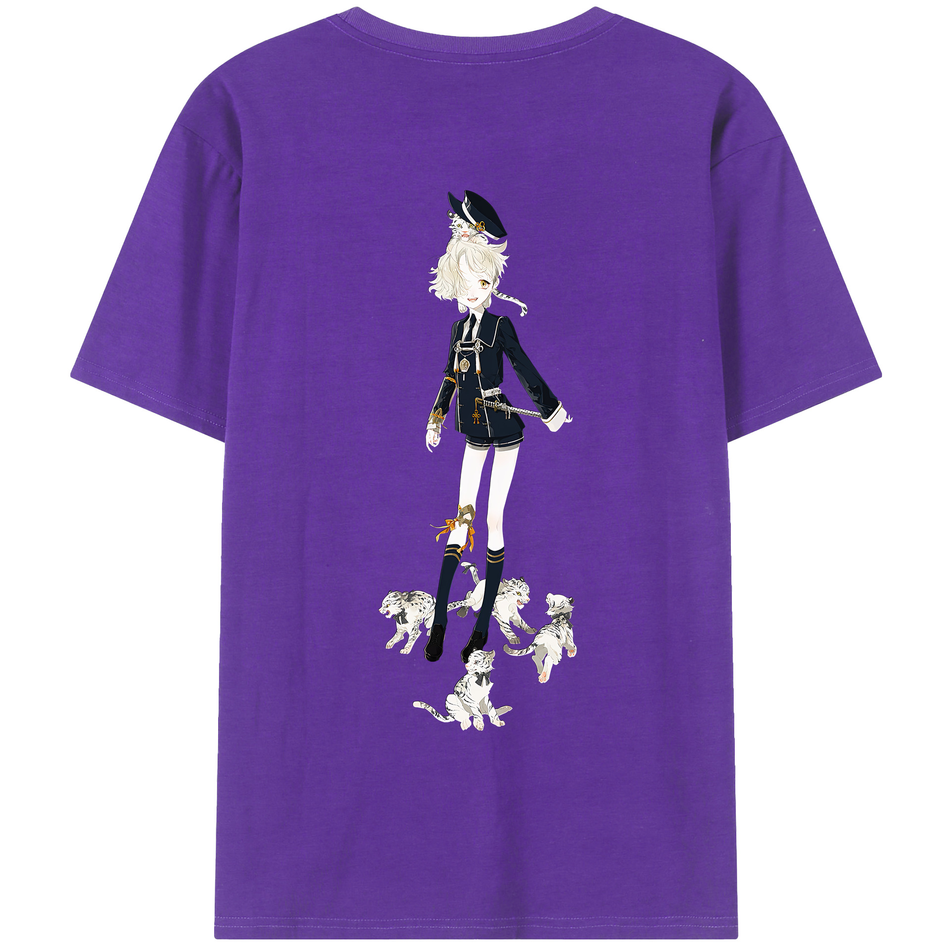 （画像用） 刀剣乱舞 Touken Ranbu 綿100％ メンズ半袖Tシャツ（バックプリント） 通気性