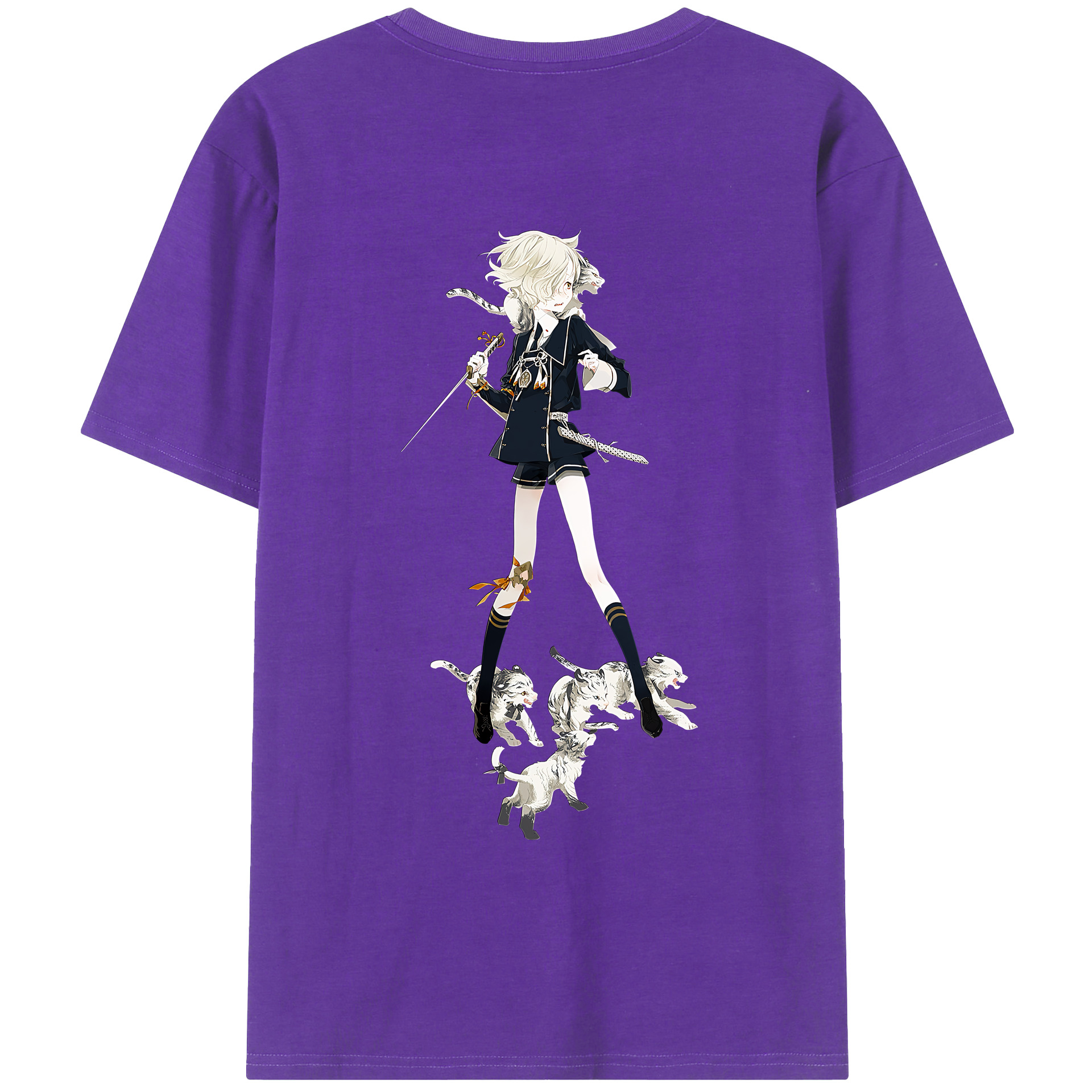 （画像用） 刀剣乱舞 Touken Ranbu 綿100％ メンズ半袖Tシャツ（バックプリント） 通気性
