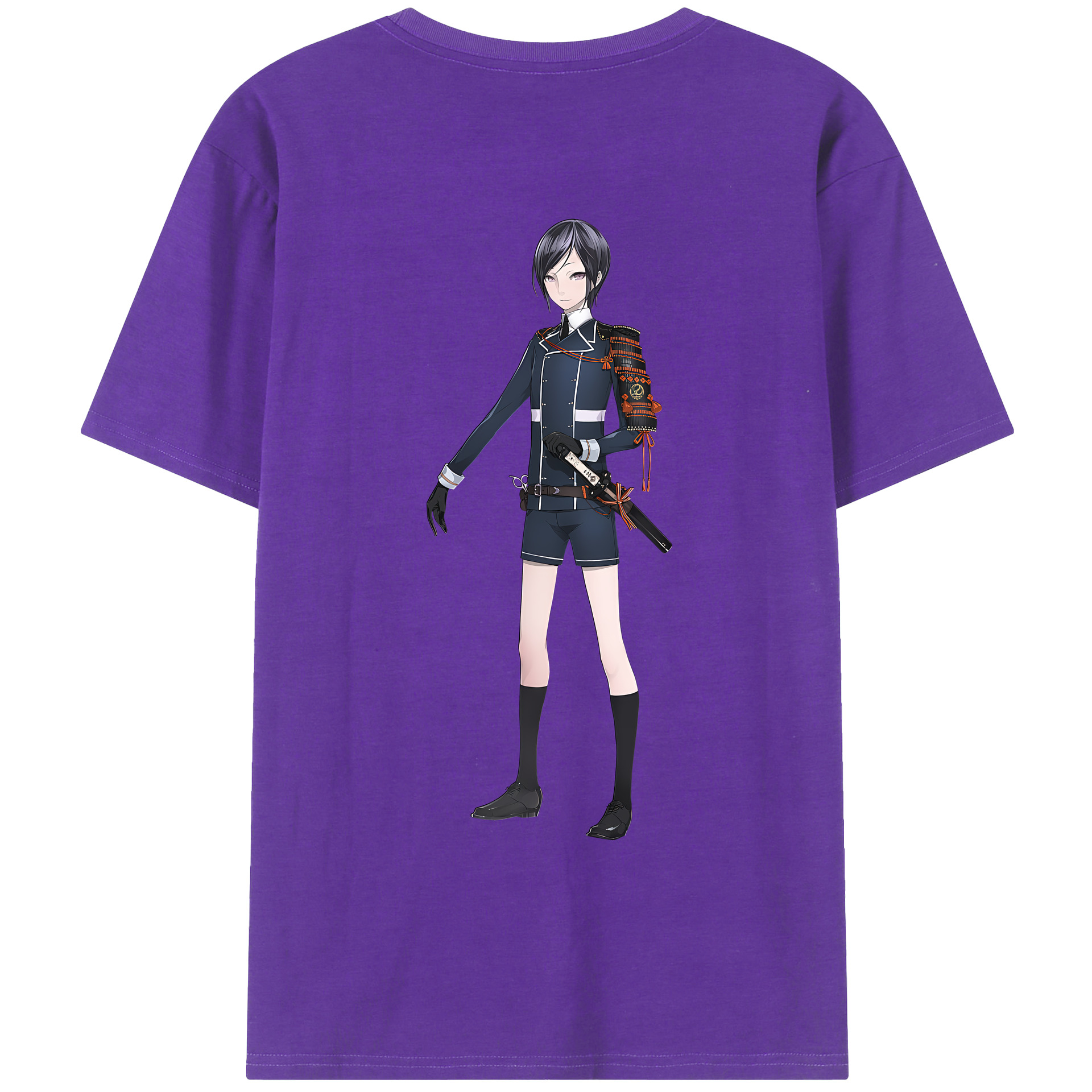 （画像用） 刀剣乱舞 Touken Ranbu 綿100％ メンズ半袖Tシャツ（バックプリント） 通気性