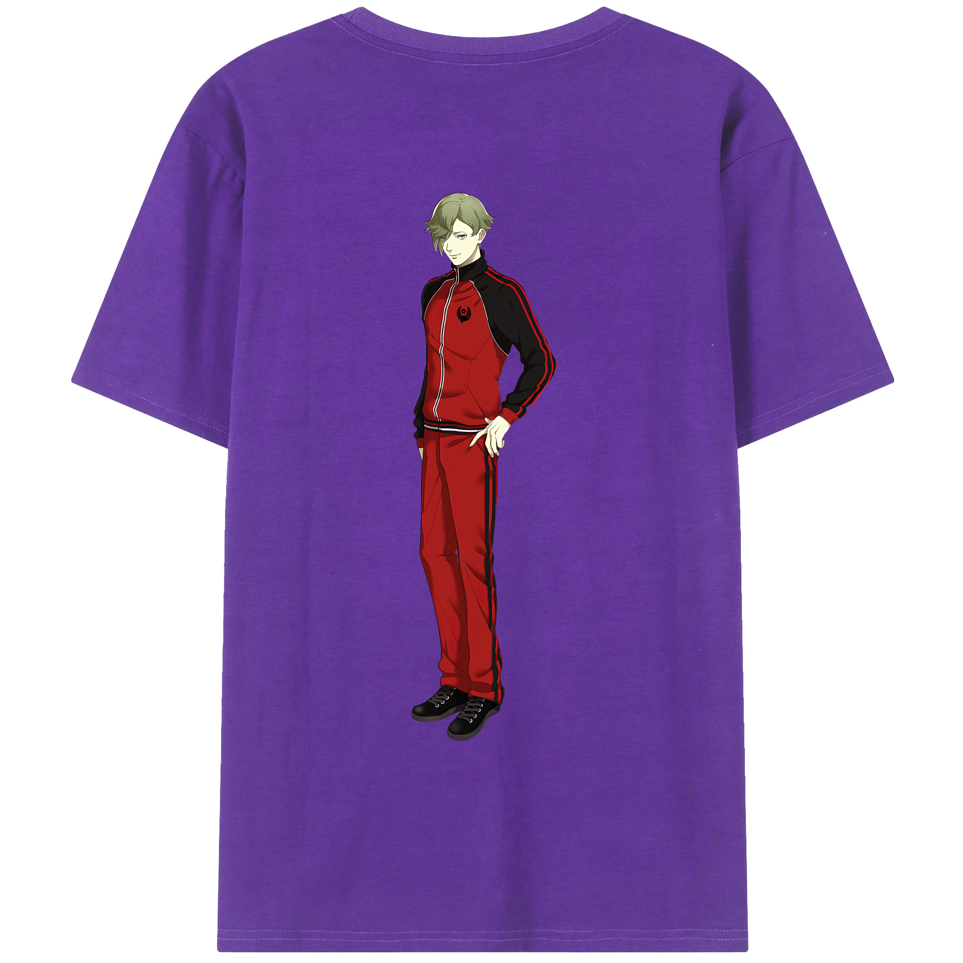 （画像用） 刀剣乱舞 Touken Ranbu 綿100％ メンズ半袖Tシャツ（バックプリント） 通気性