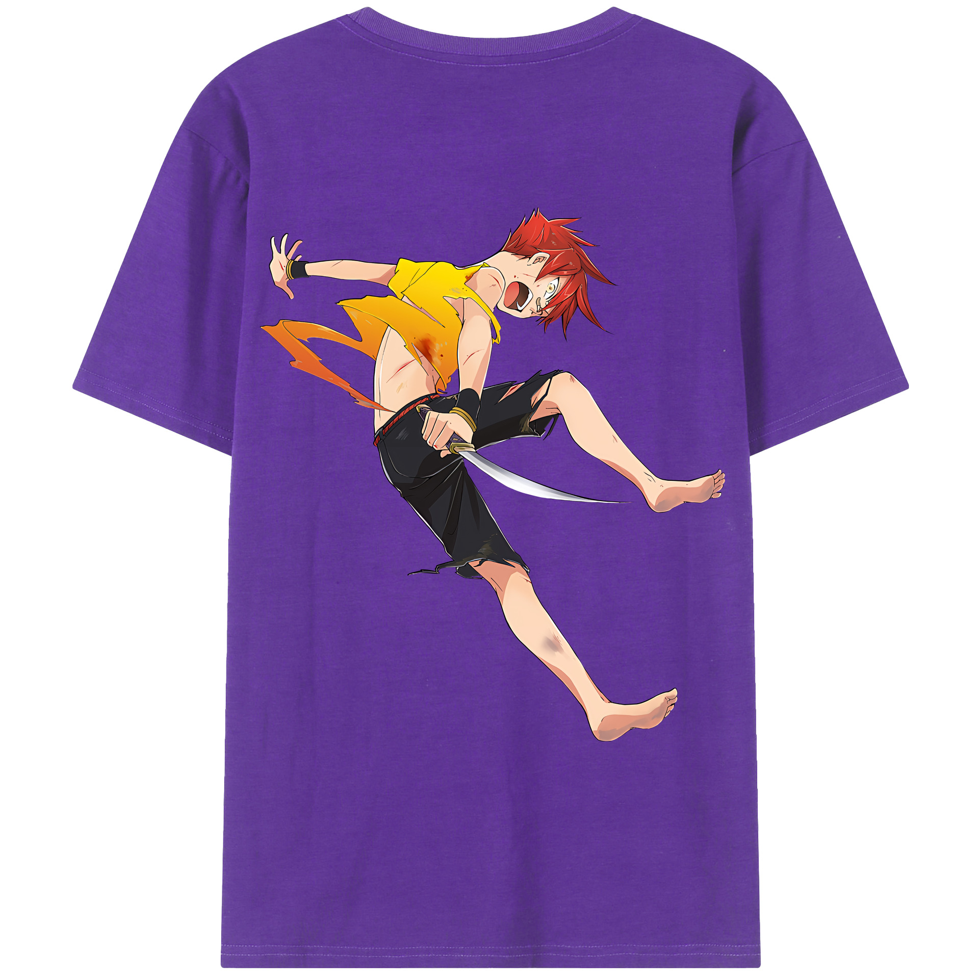 （画像用） 刀剣乱舞 Touken Ranbu 綿100％ メンズ半袖Tシャツ（バックプリント） 通気性