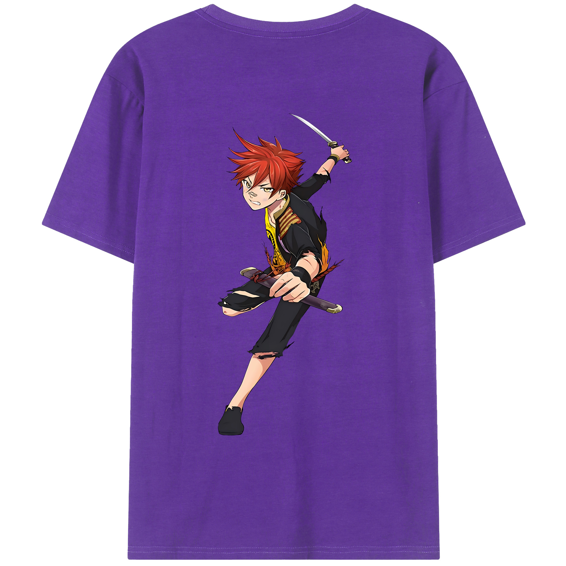 （画像用） 刀剣乱舞 Touken Ranbu 綿100％ メンズ半袖Tシャツ（バックプリント） 通気性