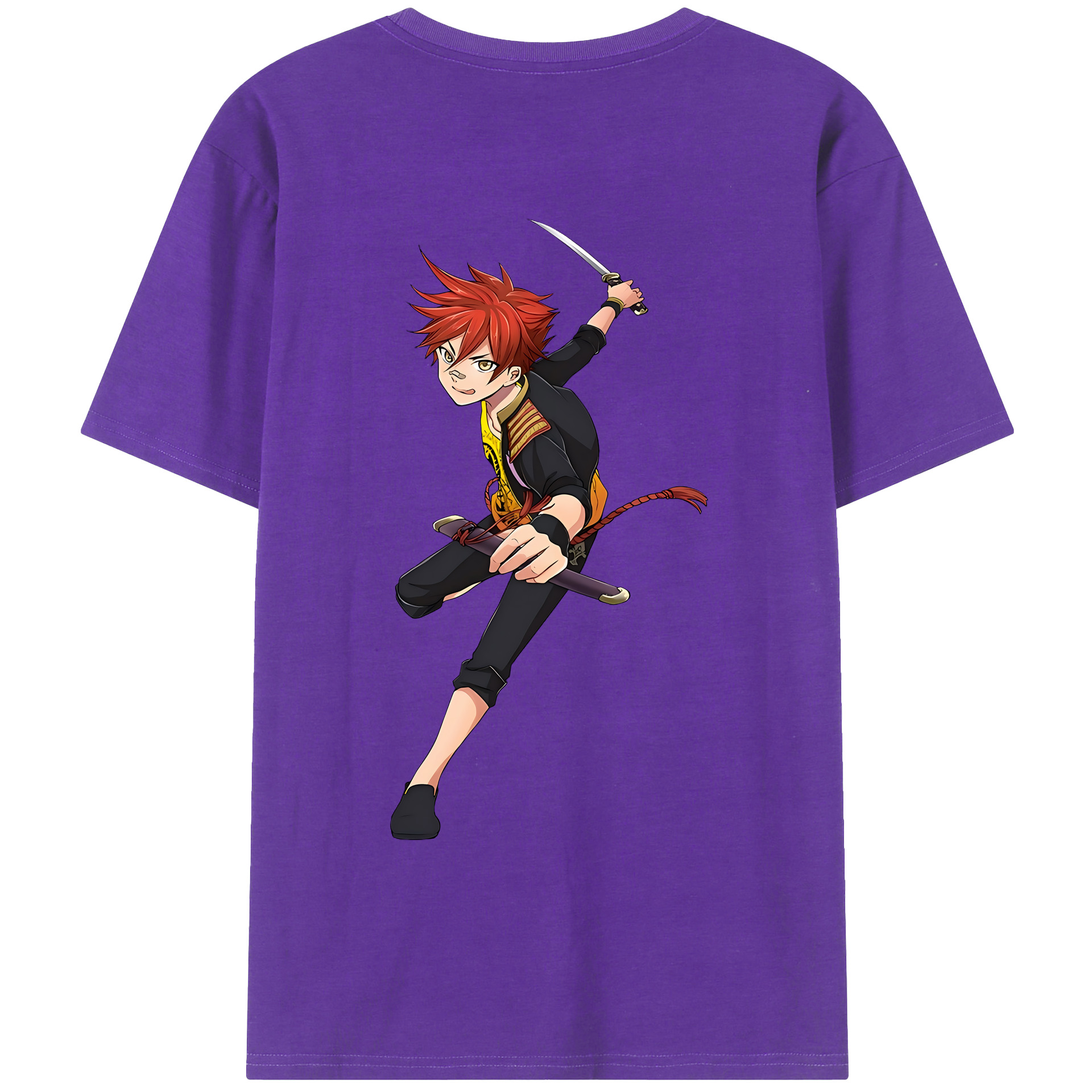 （画像用） 刀剣乱舞 Touken Ranbu 綿100％ メンズ半袖Tシャツ（バックプリント） 通気性