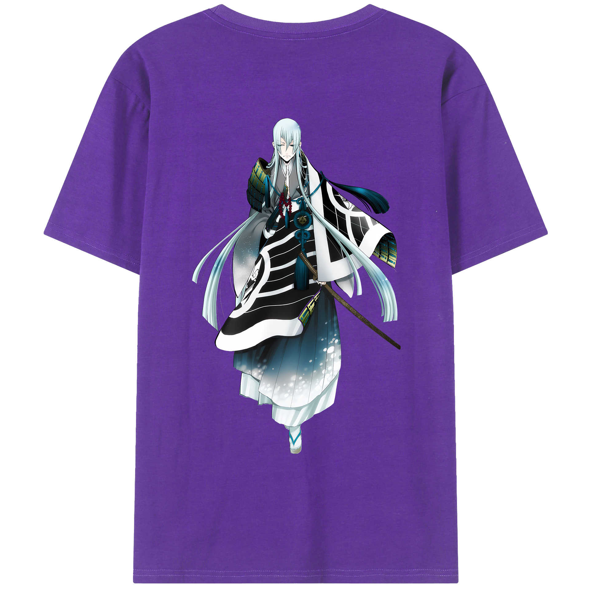 （画像用） 刀剣乱舞 Touken Ranbu 綿100％ メンズ半袖Tシャツ（バックプリント） 通気性